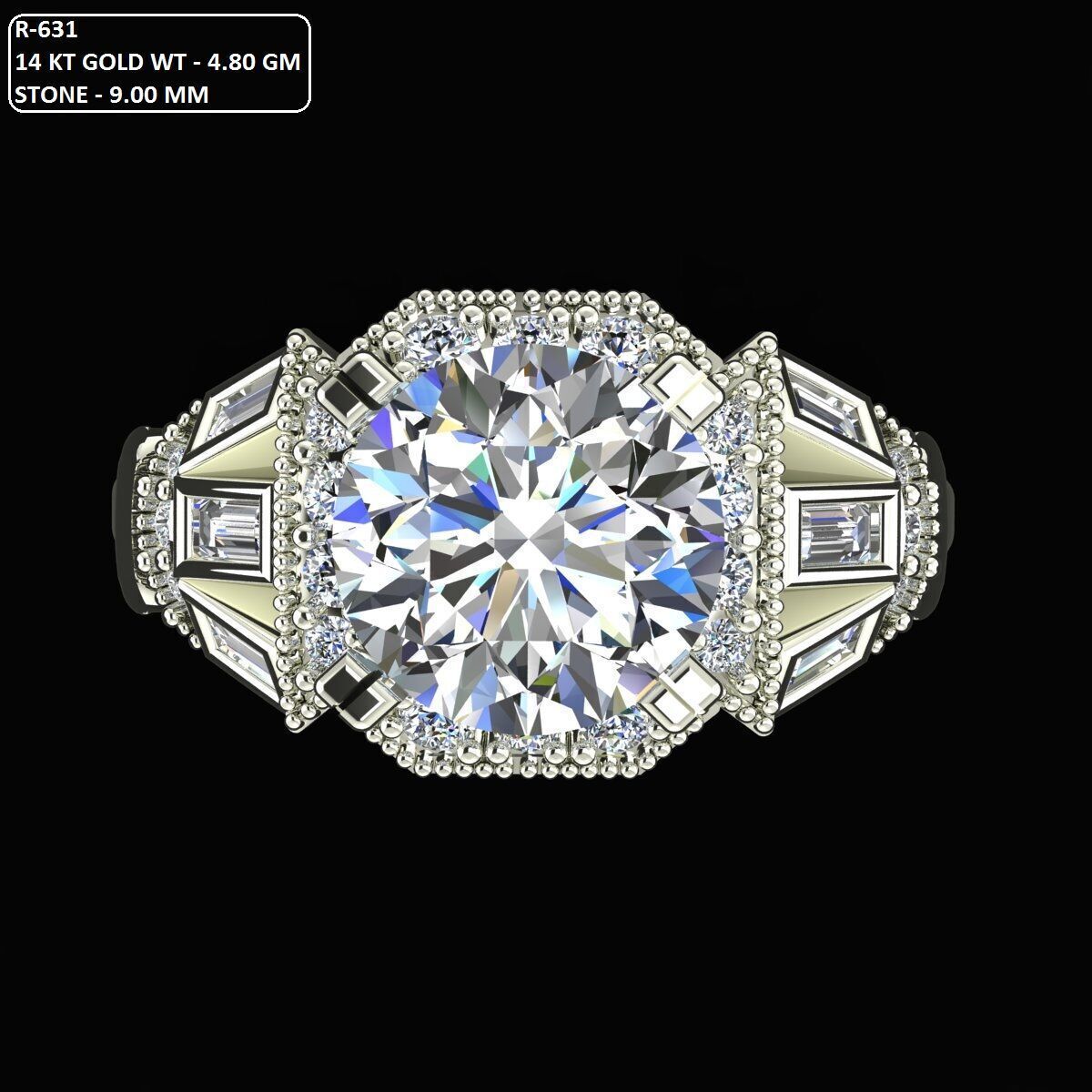 Solitaire Ring 3D print model_2