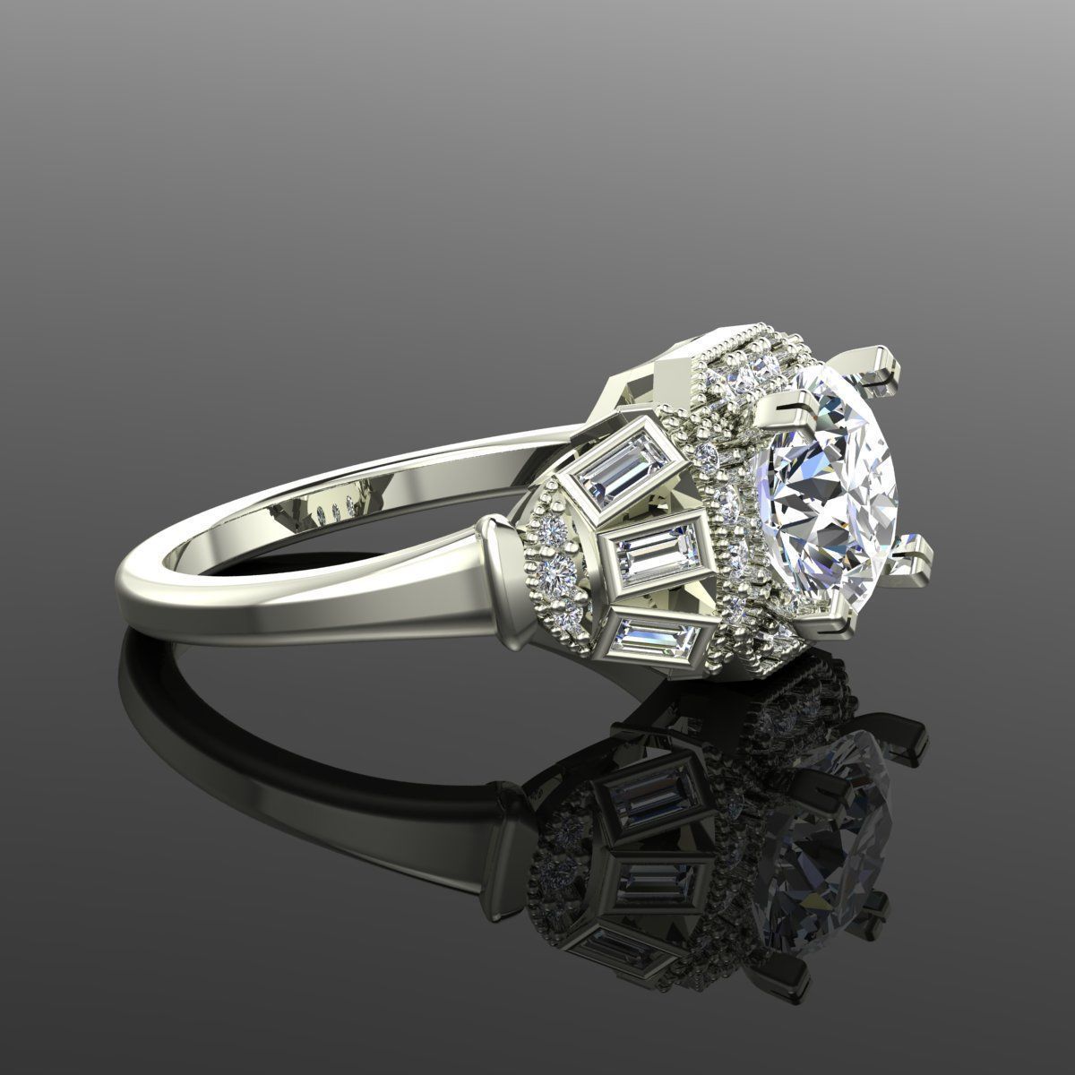 Solitaire Ring 3D print model_1