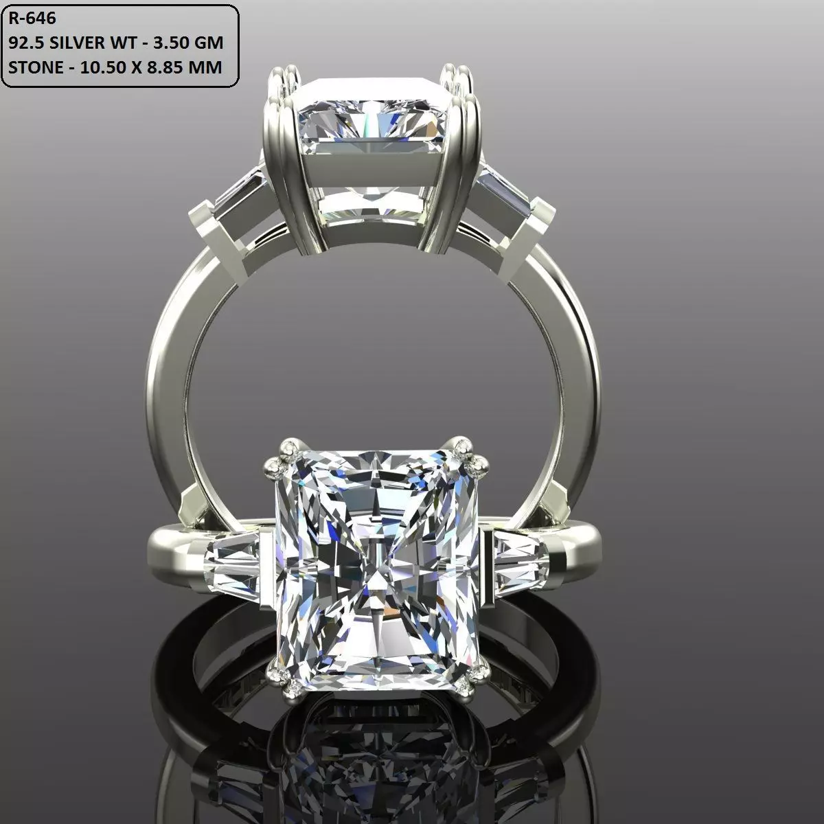 Solitaire Ring 3D print model_0