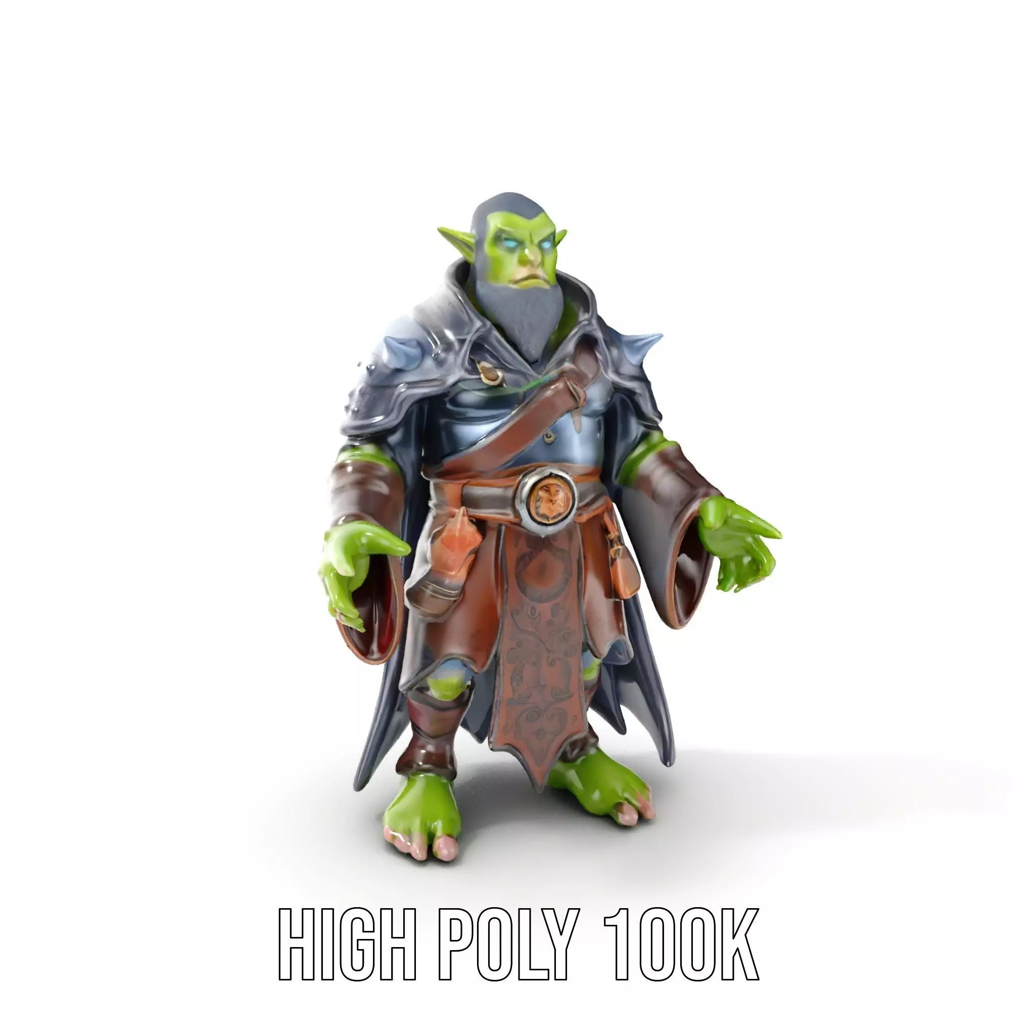 Elder Orc Warrior Character Model  Rigged and Animated Low-poly 3D model_0