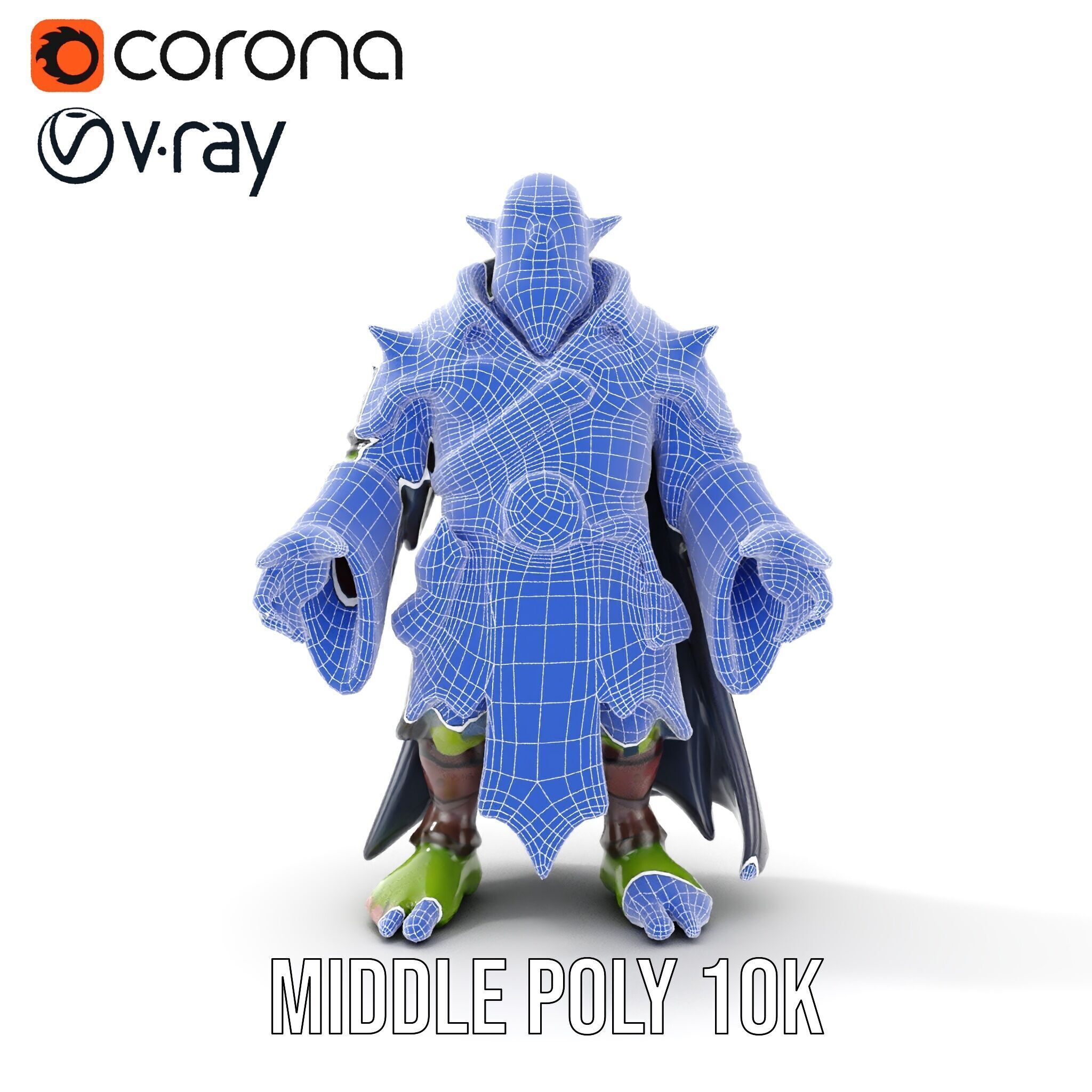 Elder Orc Warrior Character Model  Rigged and Animated Low-poly 3D model_33