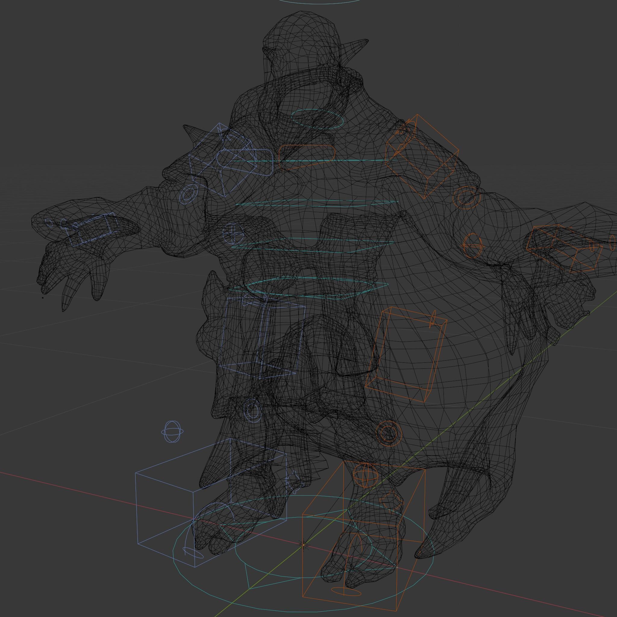 Elder Orc Warrior Character Model  Rigged and Animated Low-poly 3D model_9