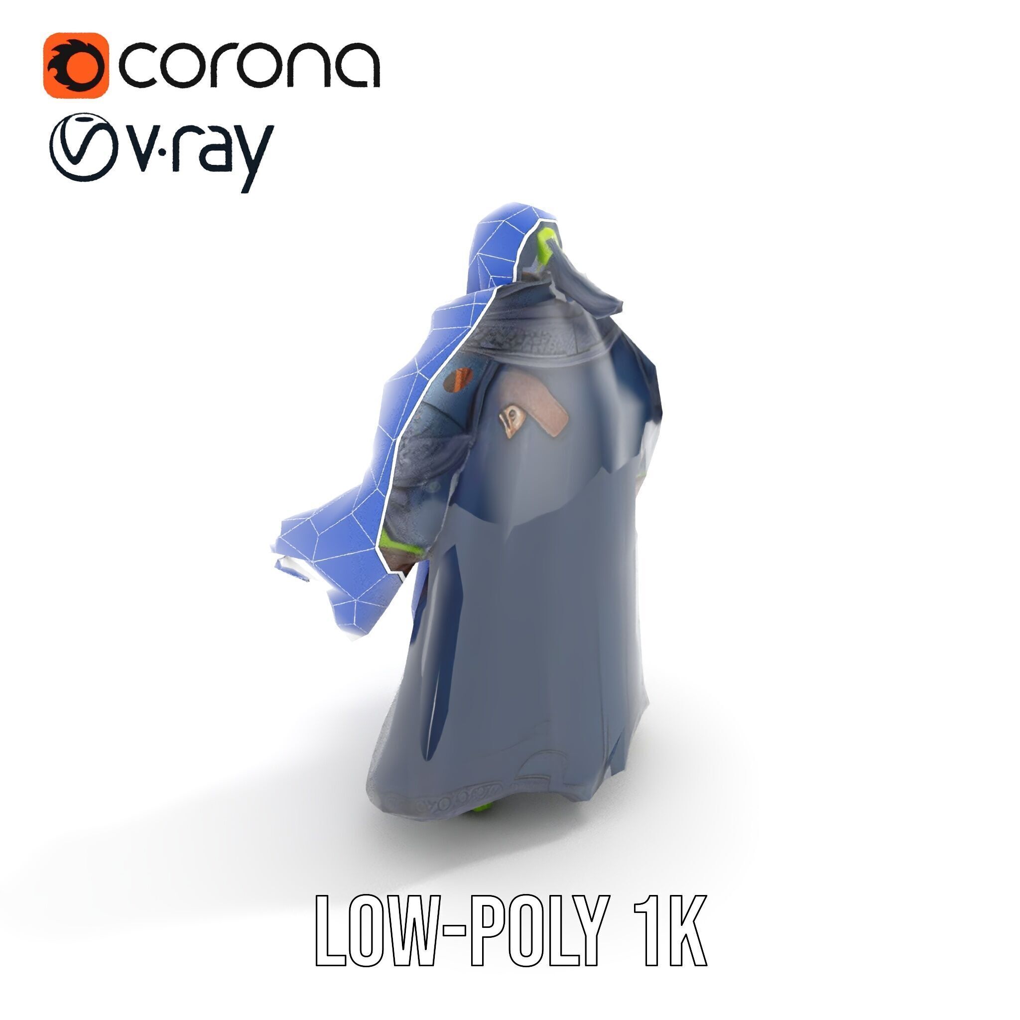 Elder Orc Warrior Character Model  Rigged and Animated Low-poly 3D model_10