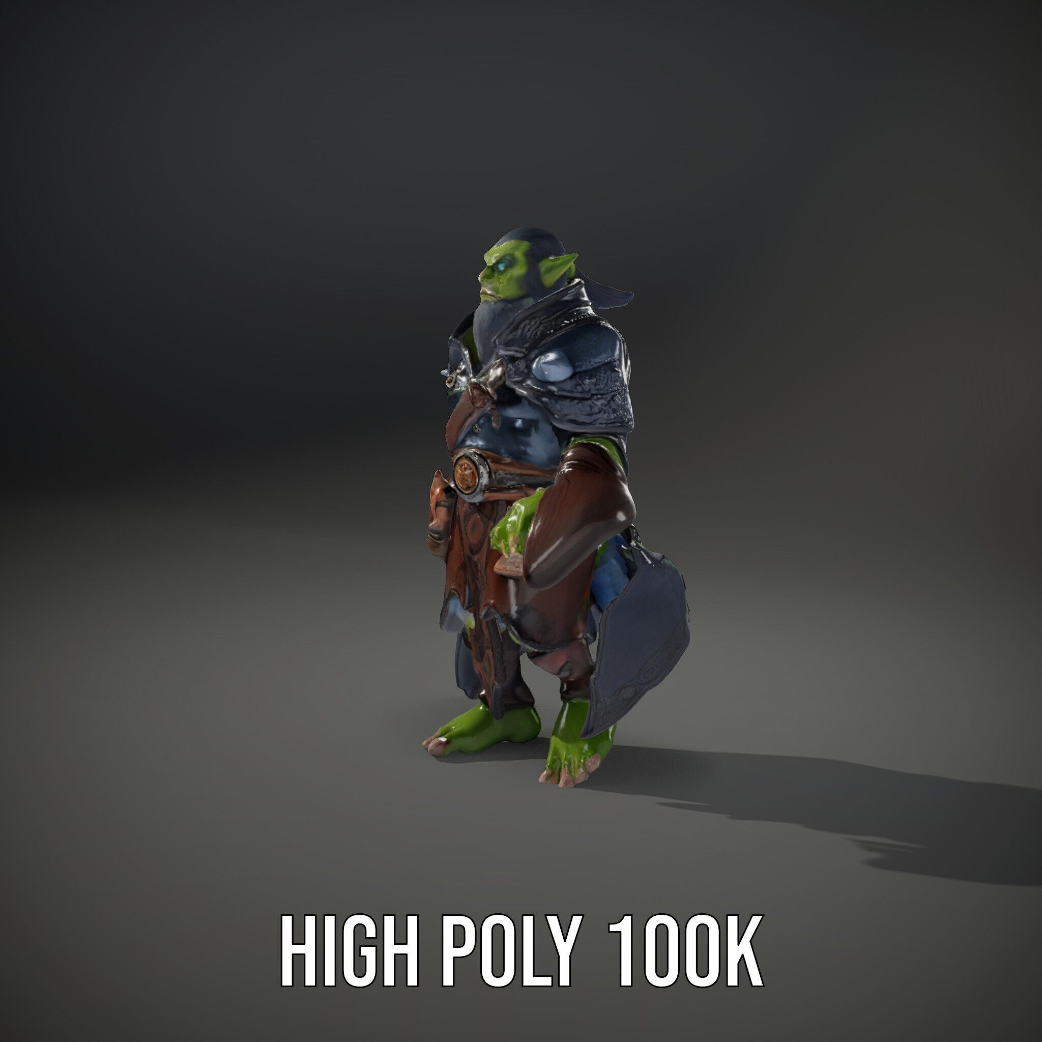 Elder Orc Warrior Character Model  Rigged and Animated Low-poly 3D model_8