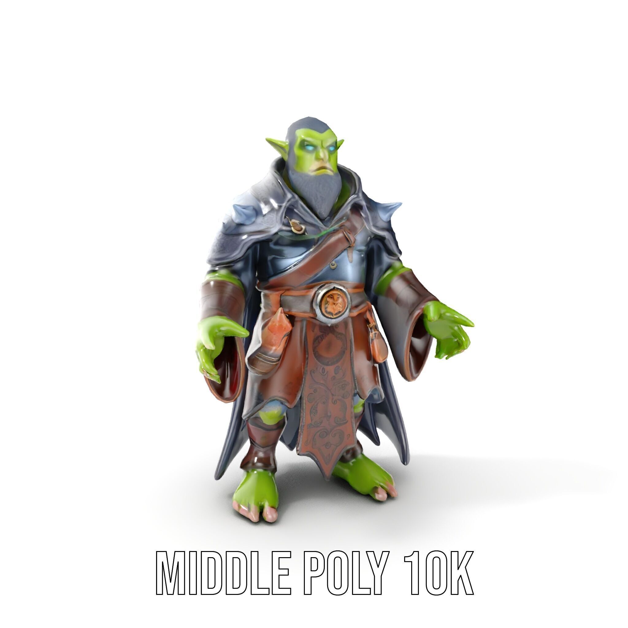 Elder Orc Warrior Character Model  Rigged and Animated Low-poly 3D model_12