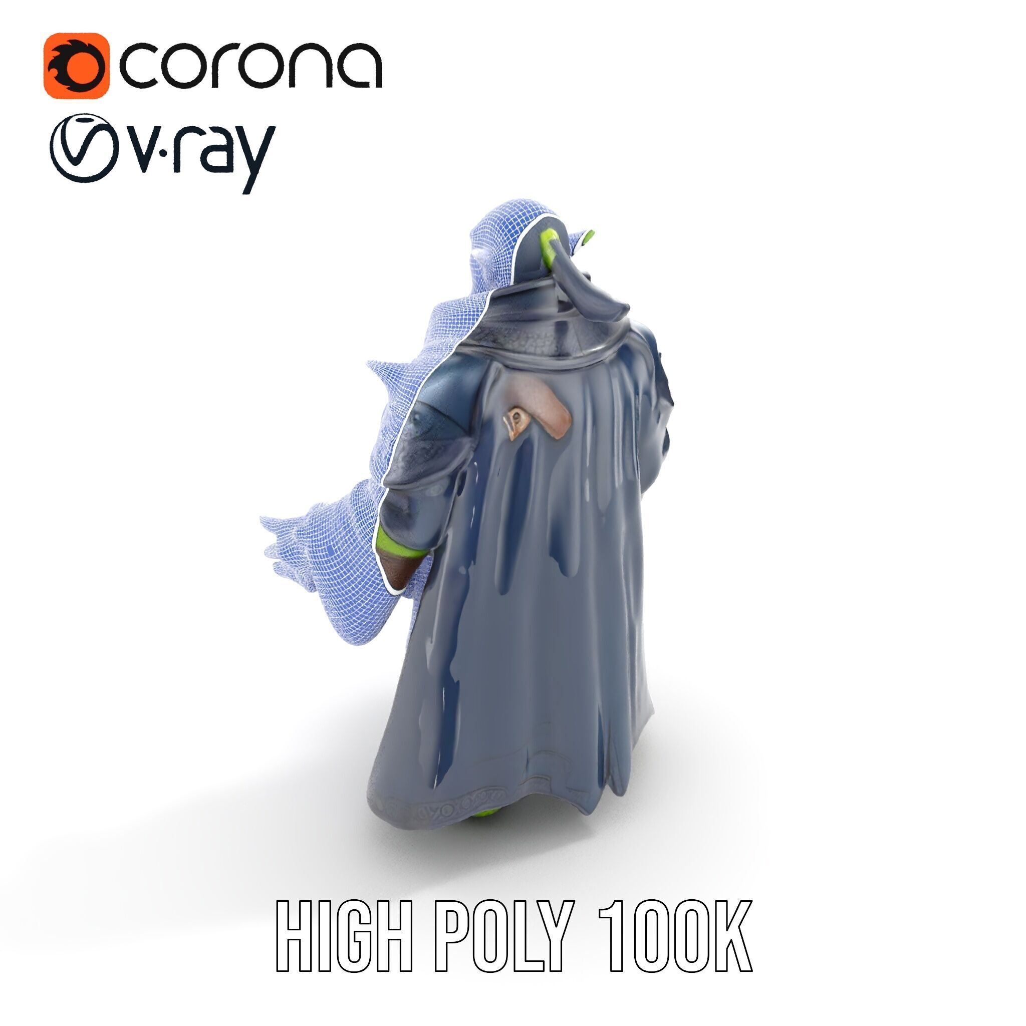 Elder Orc Warrior Character Model  Rigged and Animated Low-poly 3D model_26