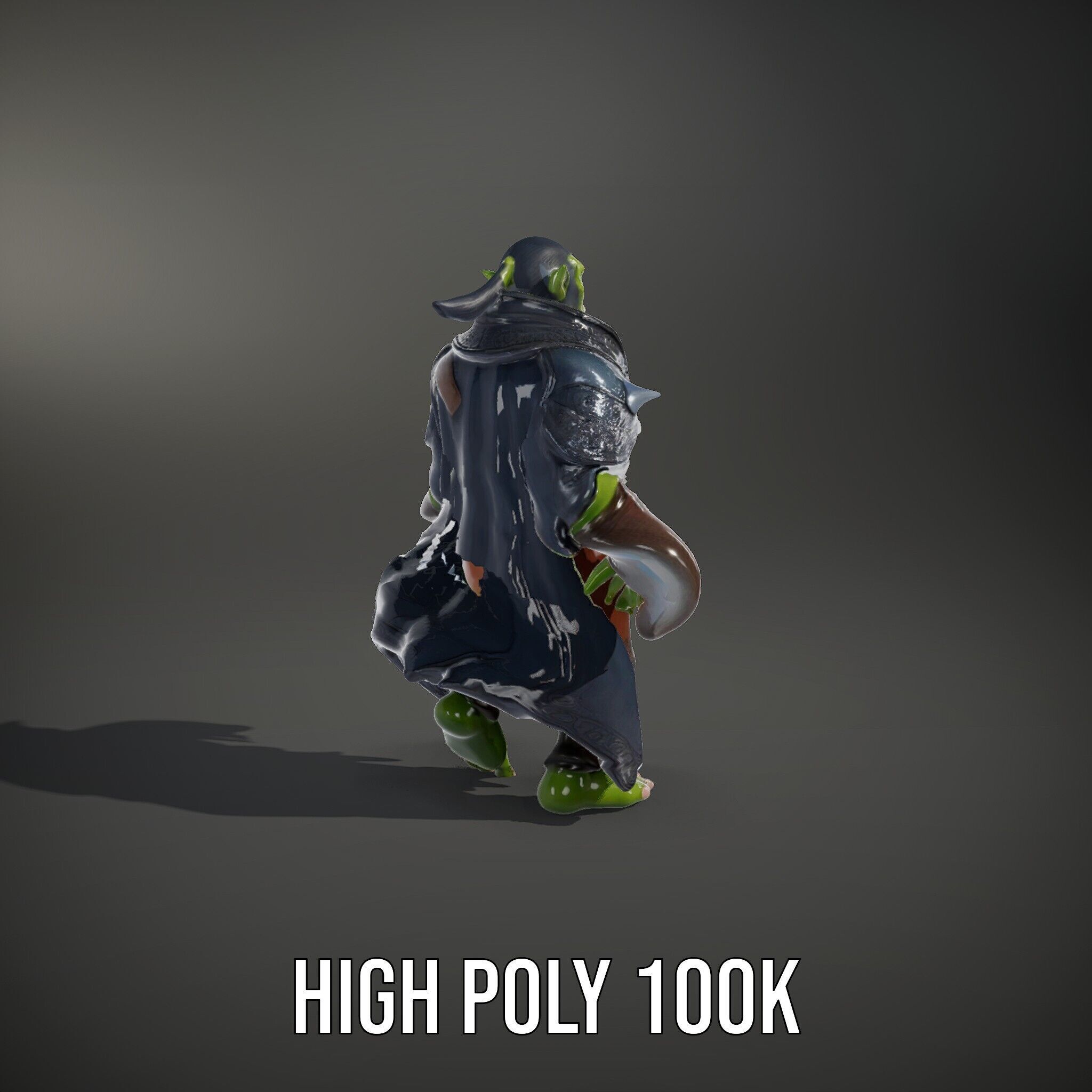 Elder Orc Warrior Character Model  Rigged and Animated Low-poly 3D model_11