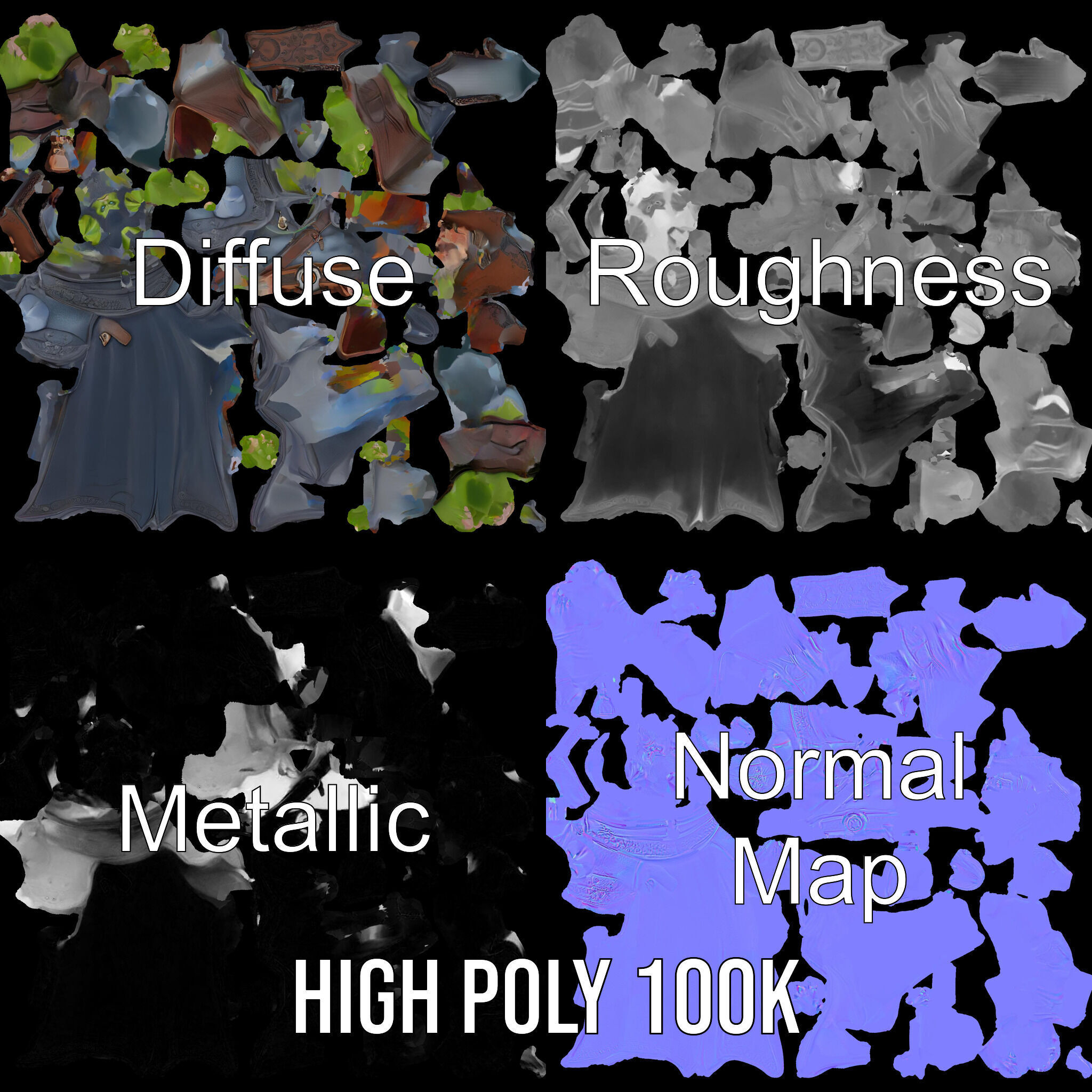 Elder Orc Warrior Character Model  Rigged and Animated Low-poly 3D model_3