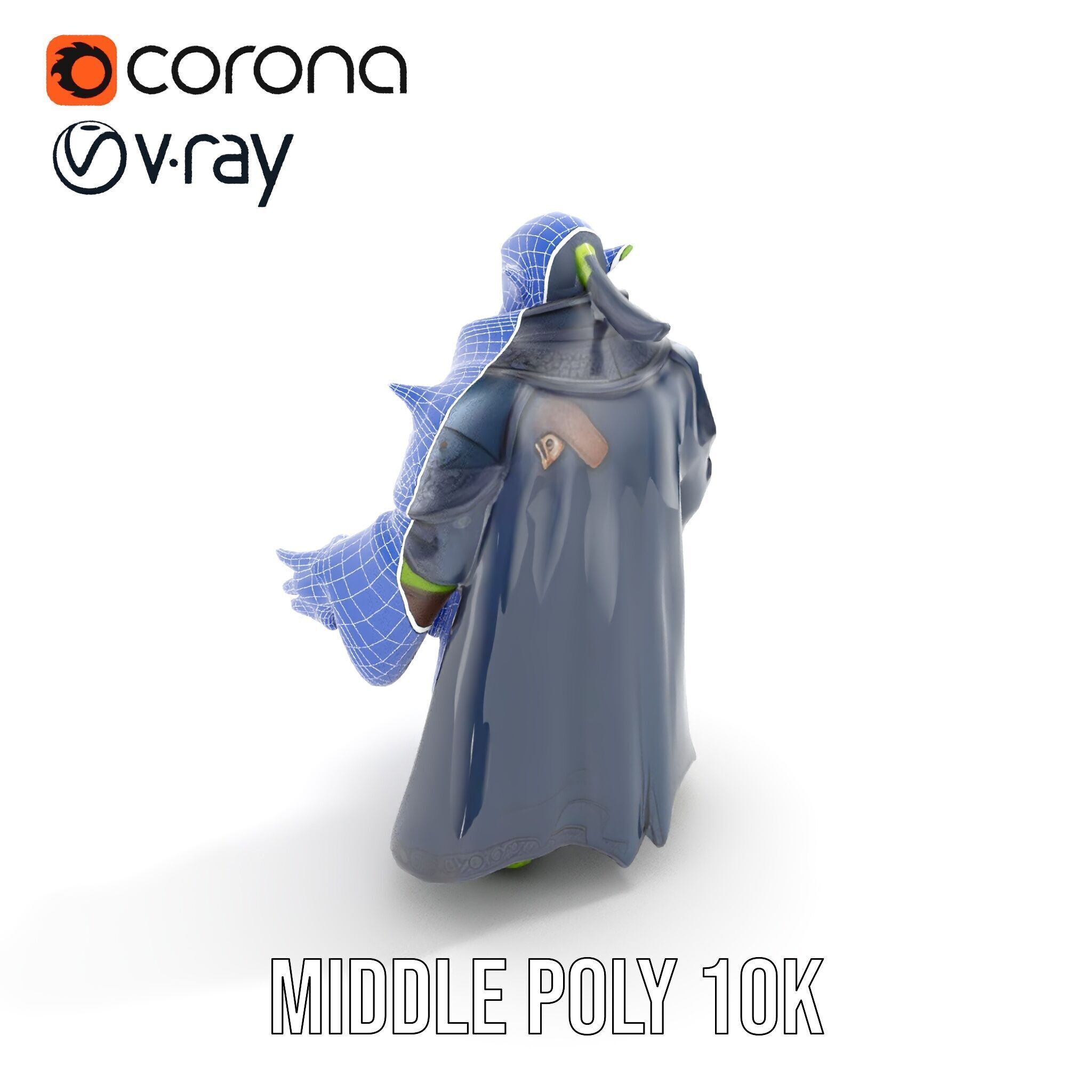 Elder Orc Warrior Character Model  Rigged and Animated Low-poly 3D model_24