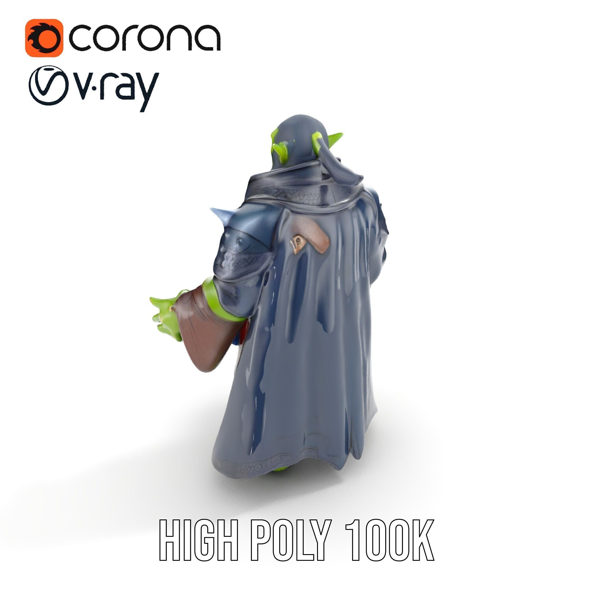 Elder Orc Warrior Character Model  Rigged and Animated Low-poly 3D model_32