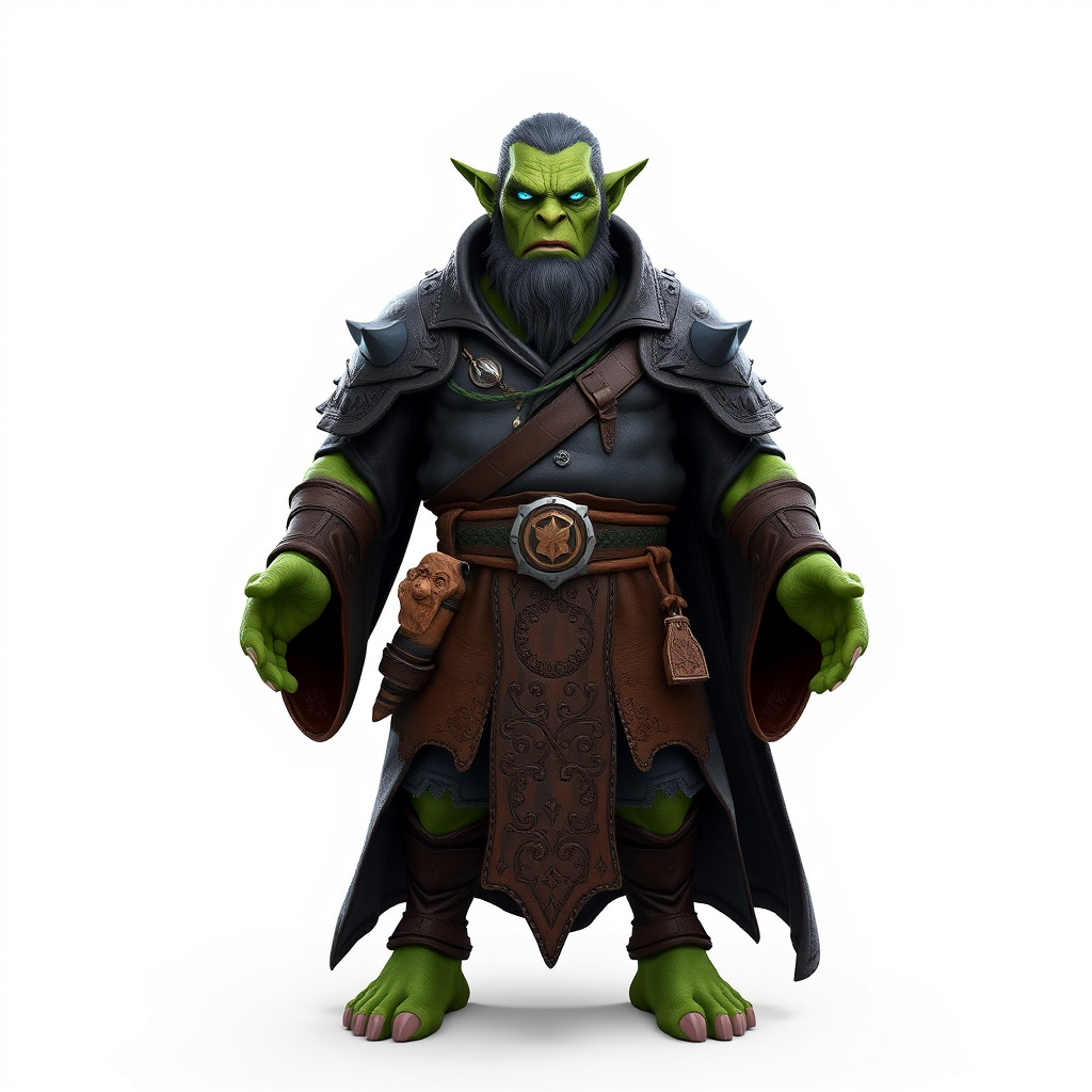 Elder Orc Warrior Character Model  Rigged and Animated Low-poly 3D model_2