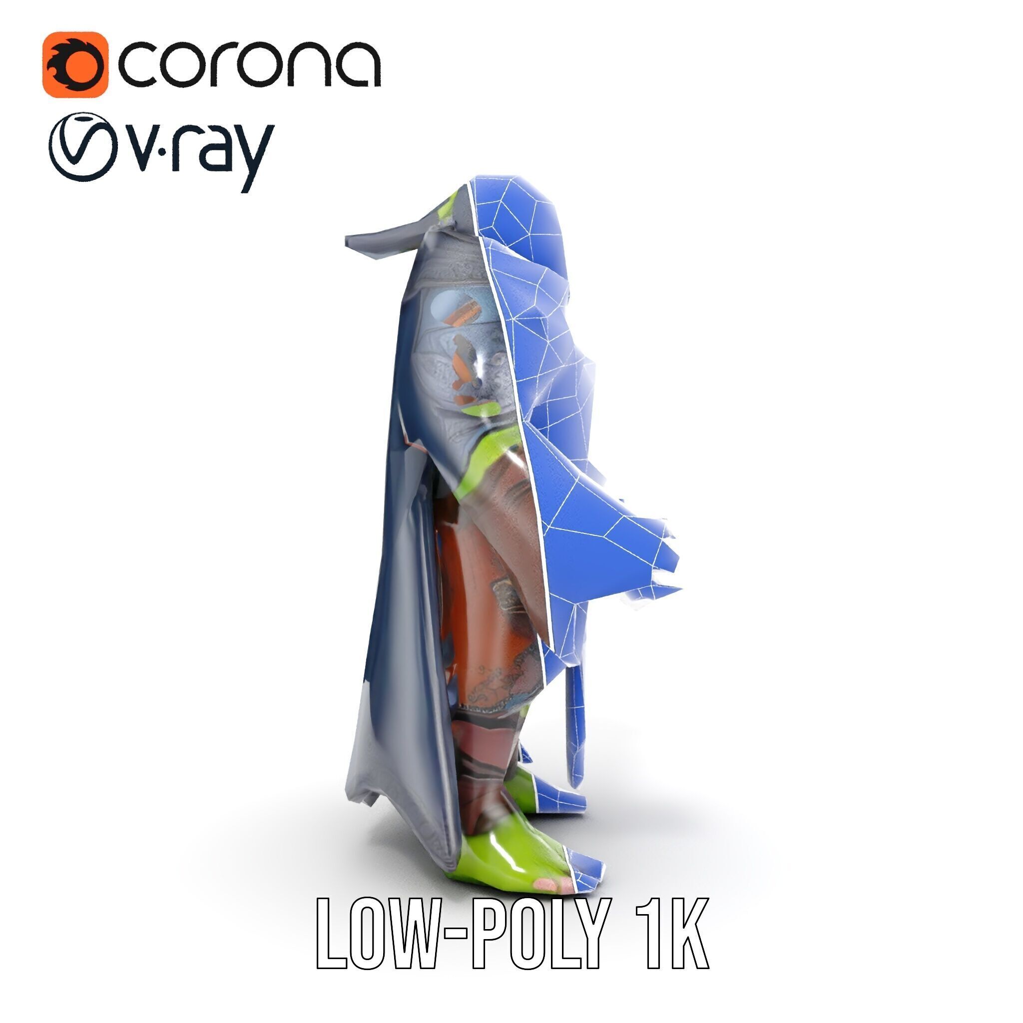 Elder Orc Warrior Character Model  Rigged and Animated Low-poly 3D model_20