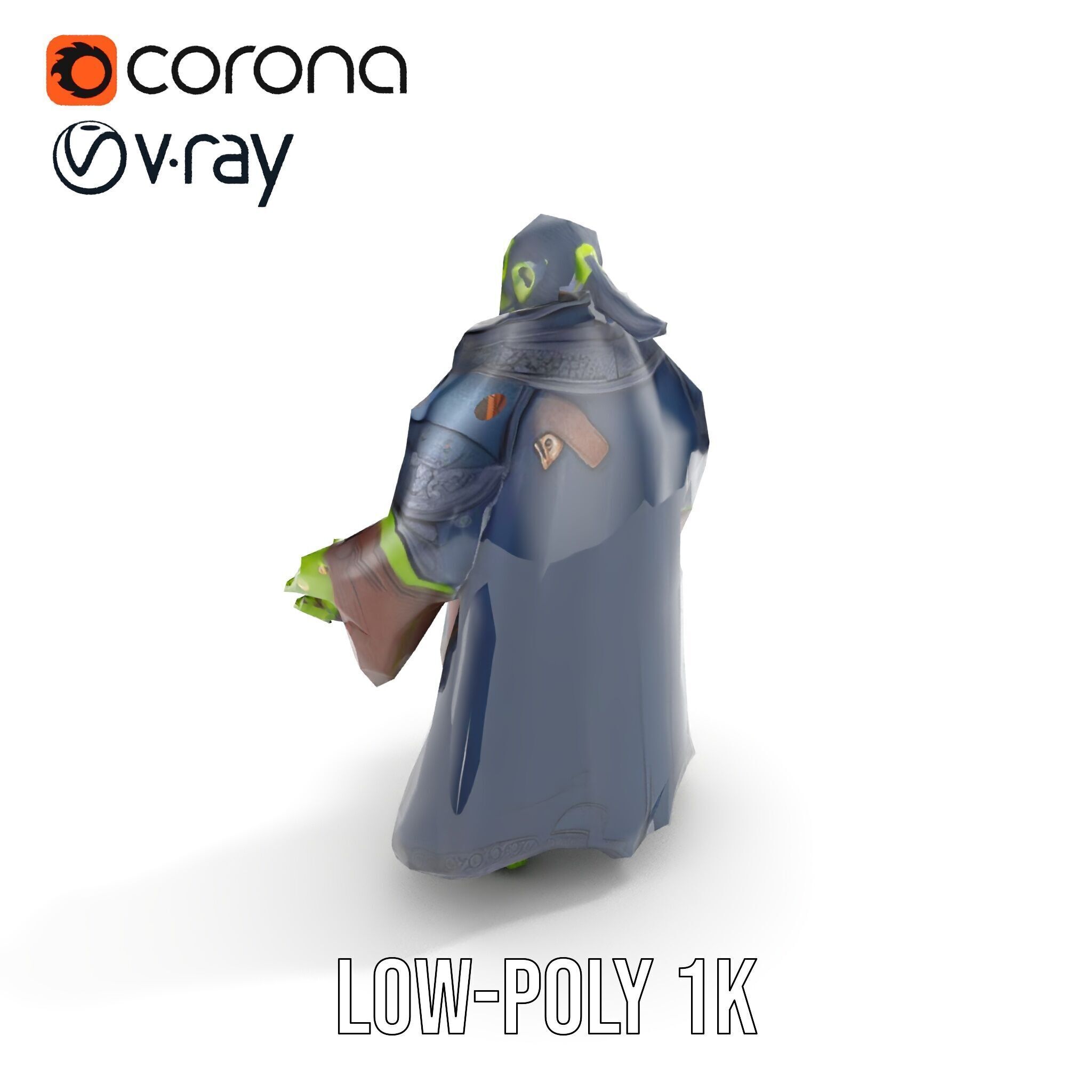 Elder Orc Warrior Character Model  Rigged and Animated Low-poly 3D model_13