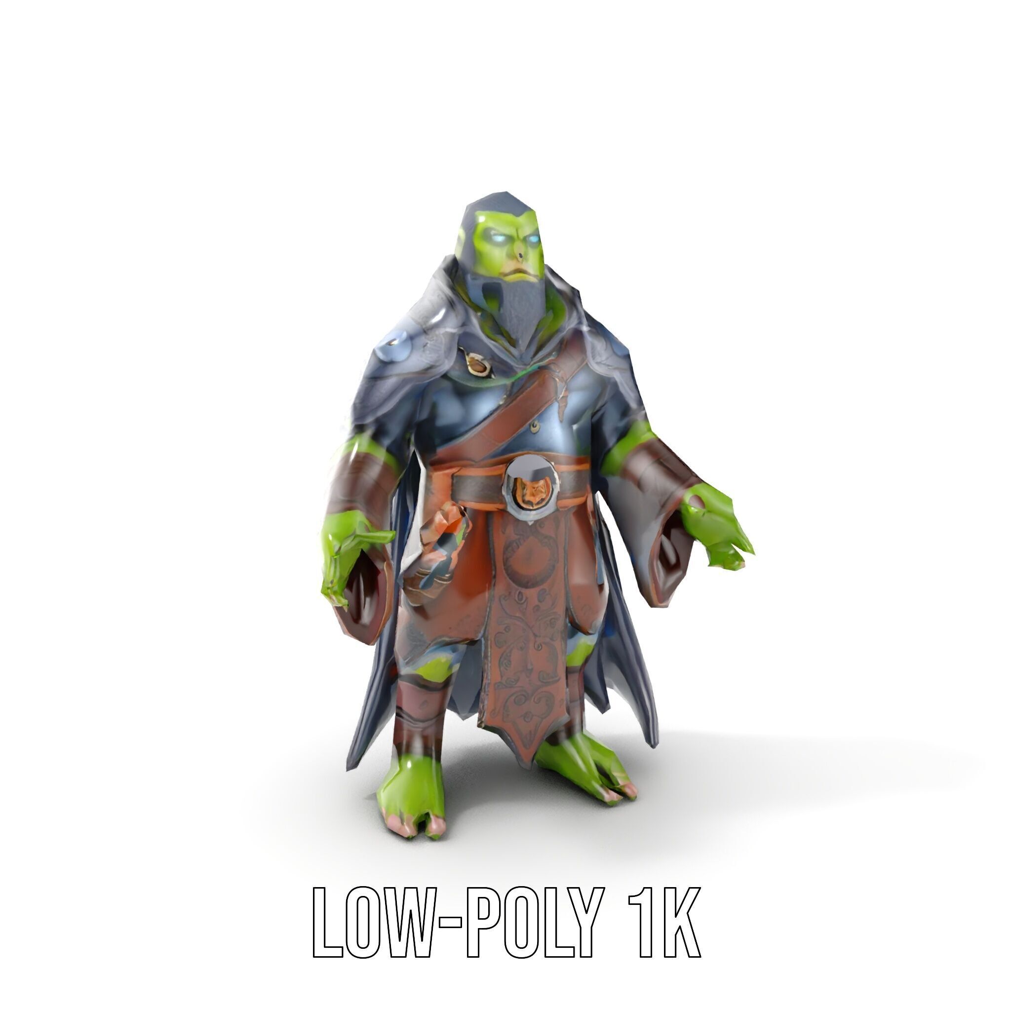 Elder Orc Warrior Character Model  Rigged and Animated Low-poly 3D model_23