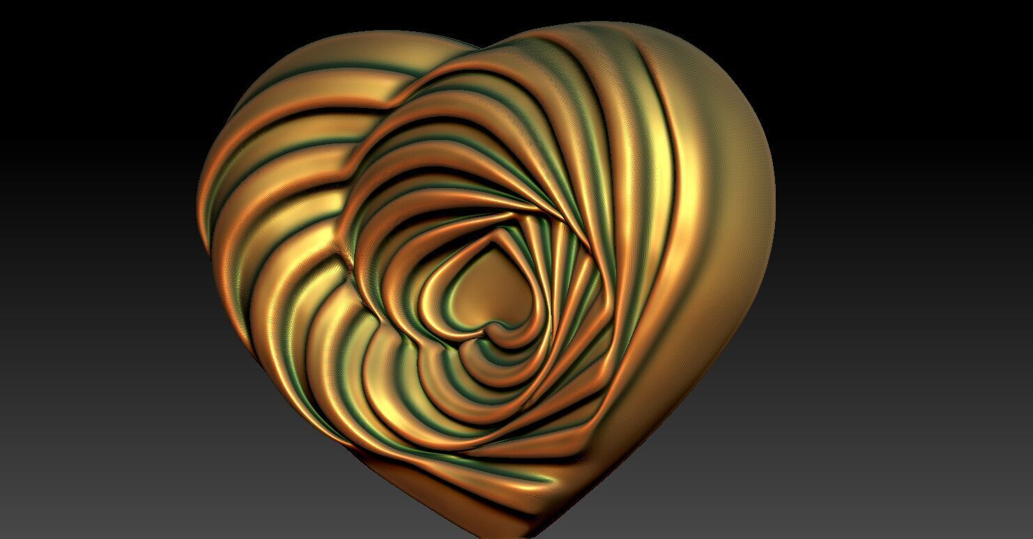 1 heart pendant CNC Relief Model 3D print model_2