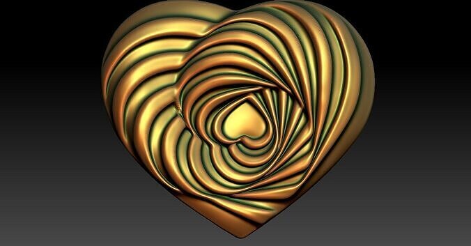 1 heart pendant CNC Relief Model 3D print model