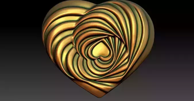 1 heart pendant CNC Relief Model