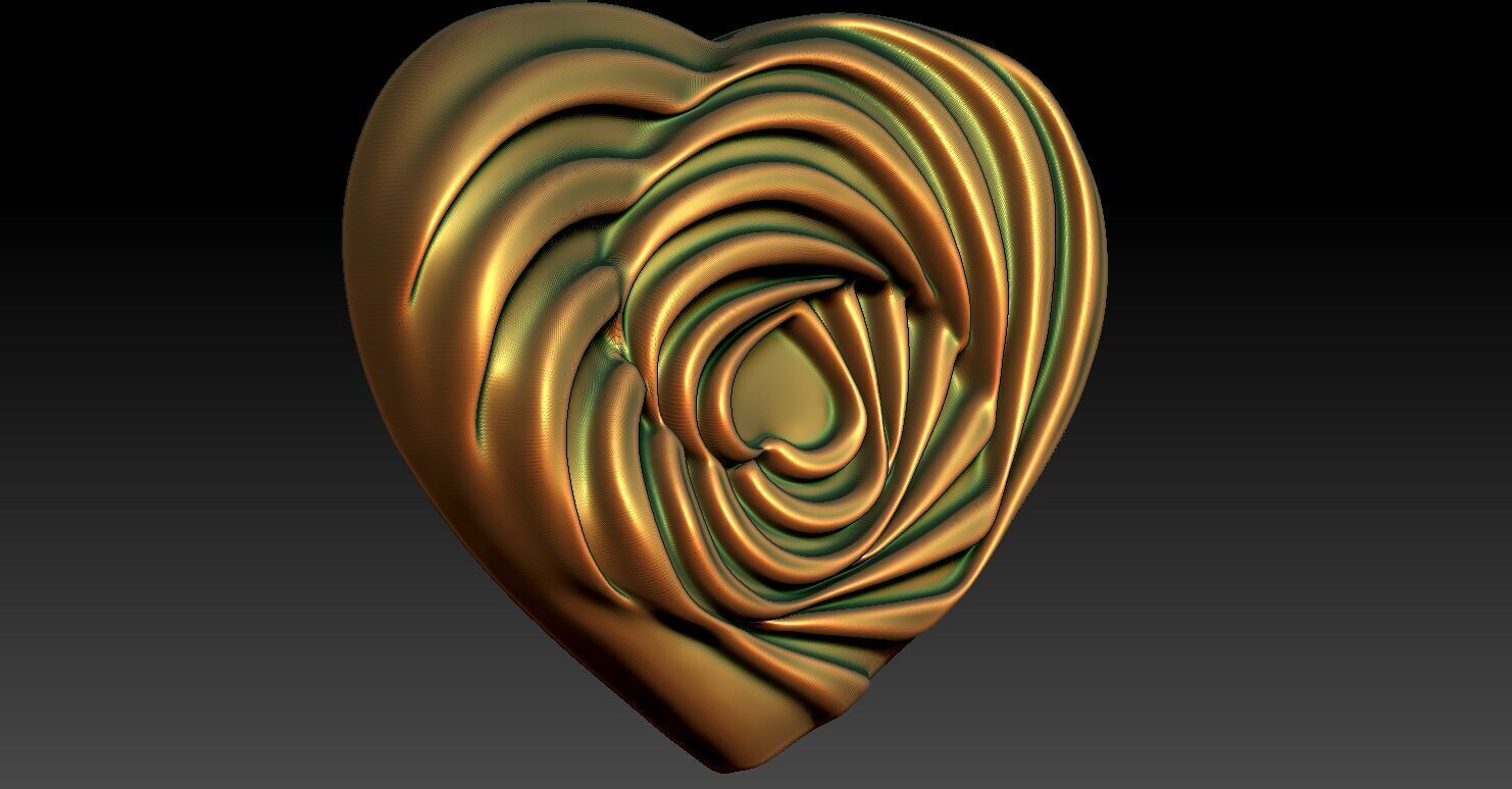 1 heart pendant CNC Relief Model 3D print model_1