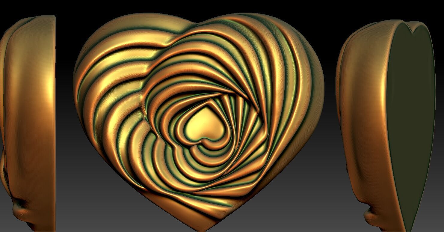 1 heart pendant CNC Relief Model 3D print model_5