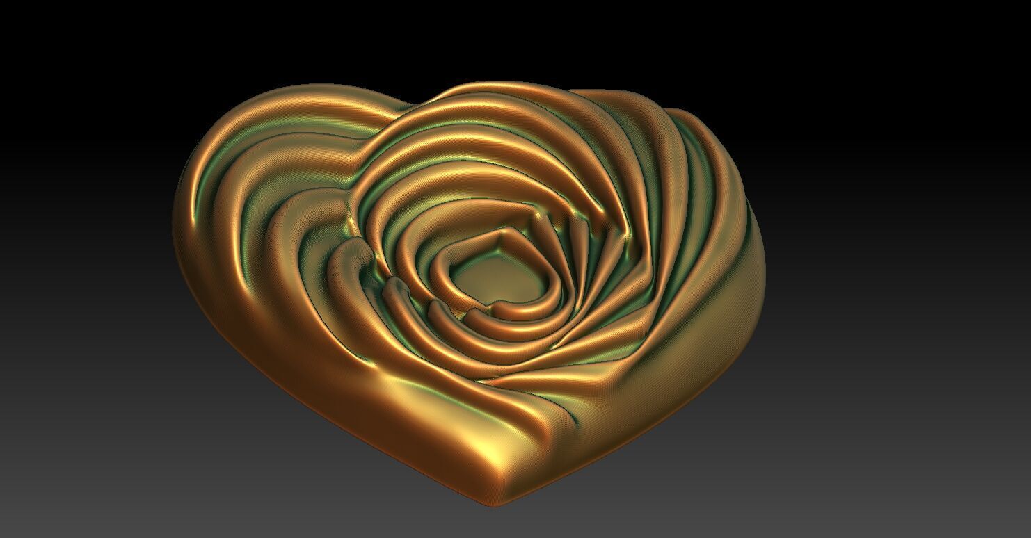 1 heart pendant CNC Relief Model 3D print model_3