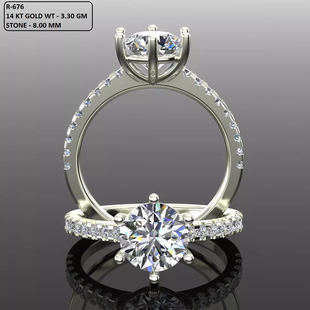 Solitaire Ring 3D print model_0