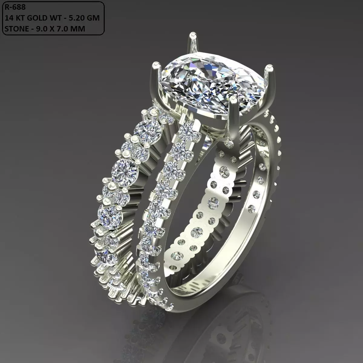 Solitaire Ring 3D print model_0
