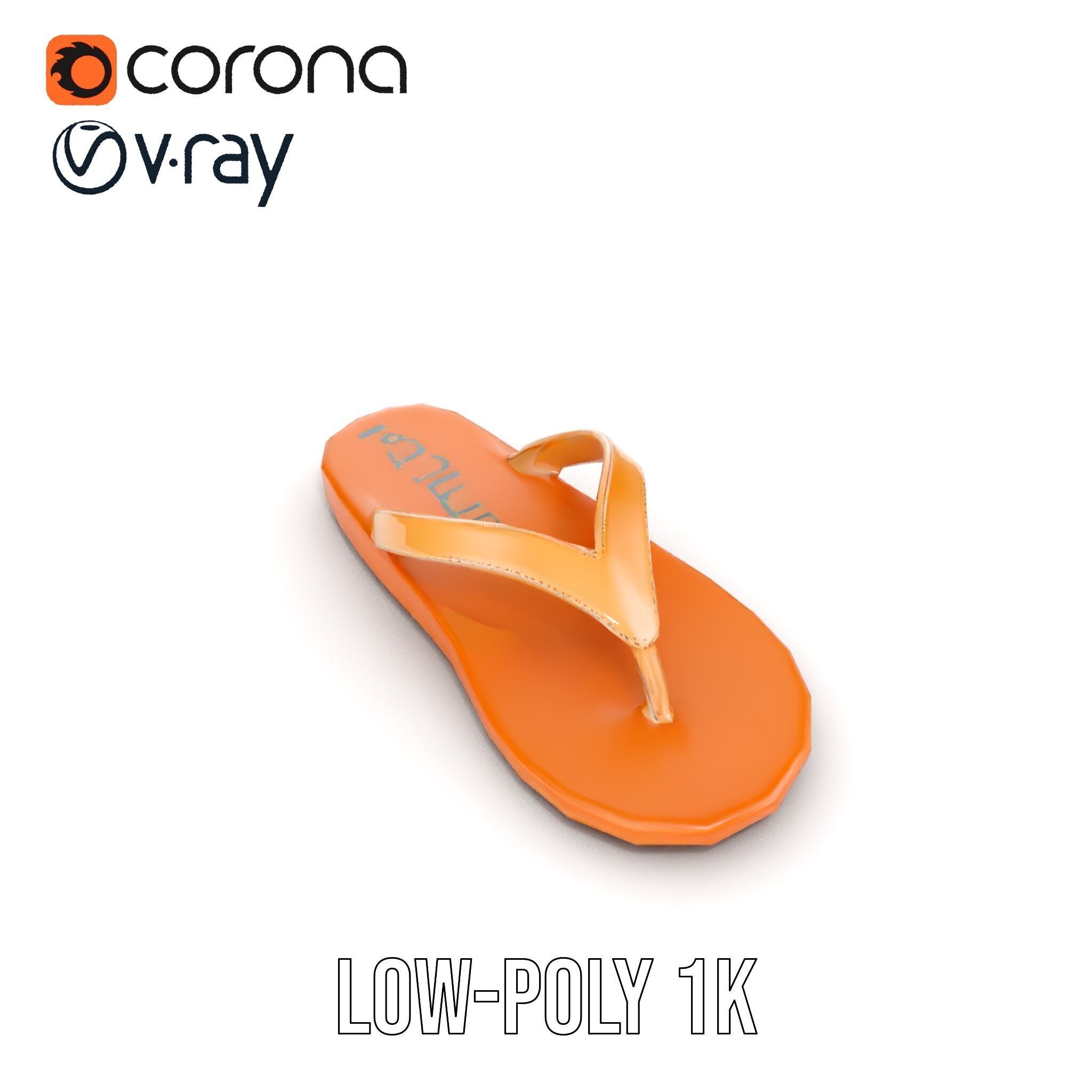 Casual Flip Flop Sandals D Model Pack Low-poly 3D model_20