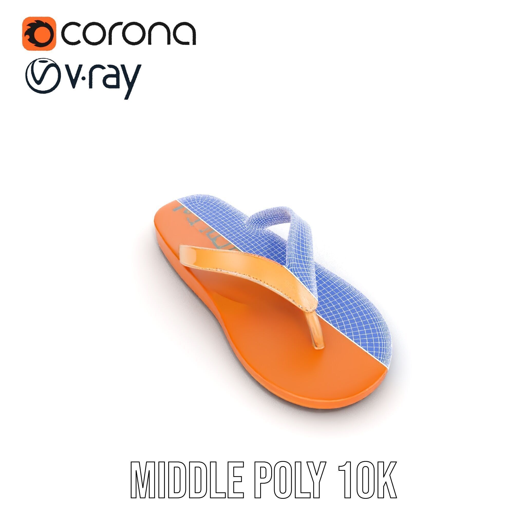 Casual Flip Flop Sandals D Model Pack Low-poly 3D model_19