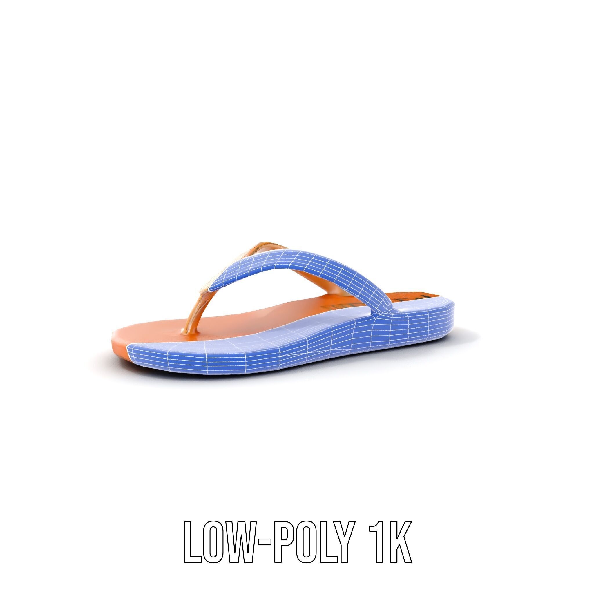 Casual Flip Flop Sandals D Model Pack Low-poly 3D model_18
