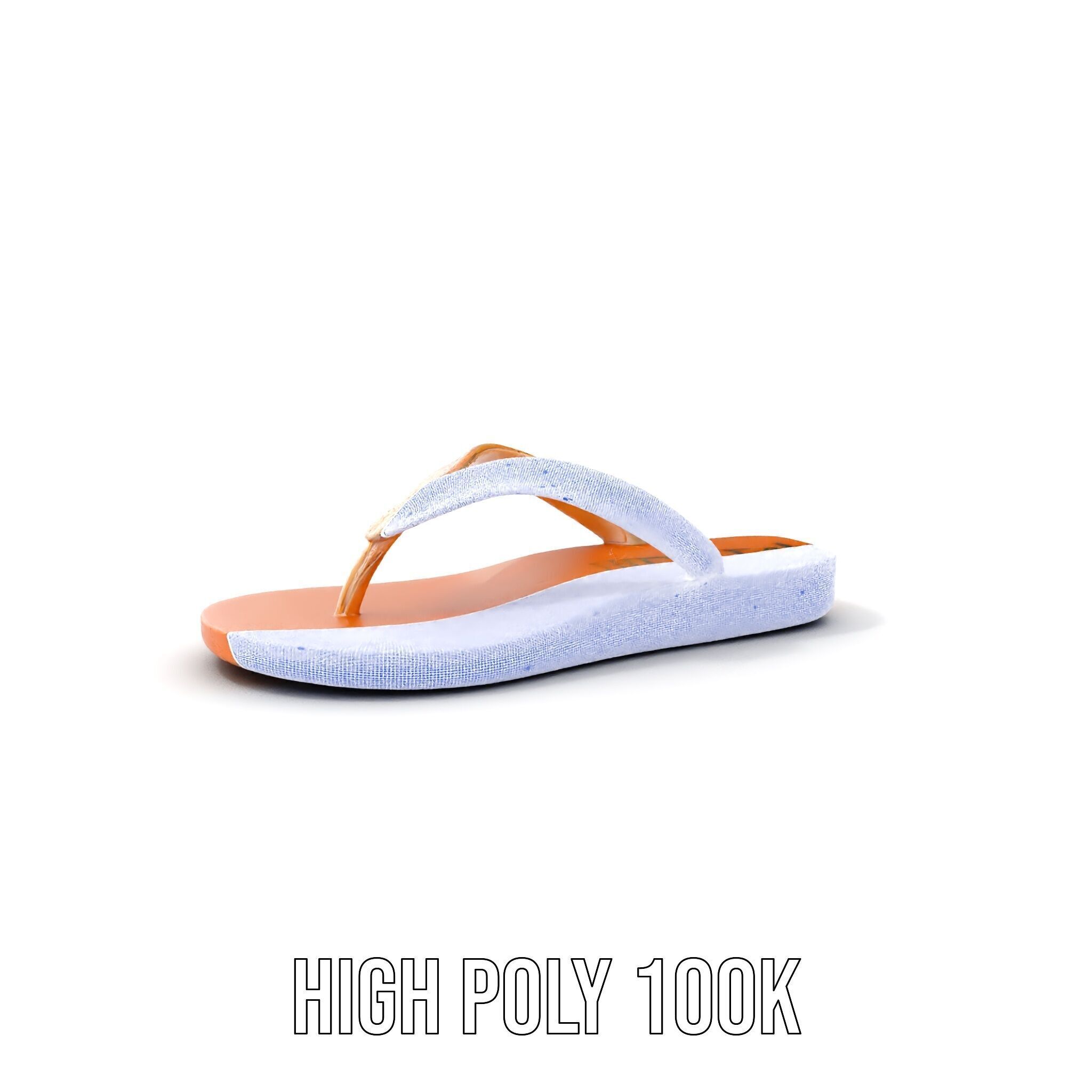 Casual Flip Flop Sandals D Model Pack Low-poly 3D model_4
