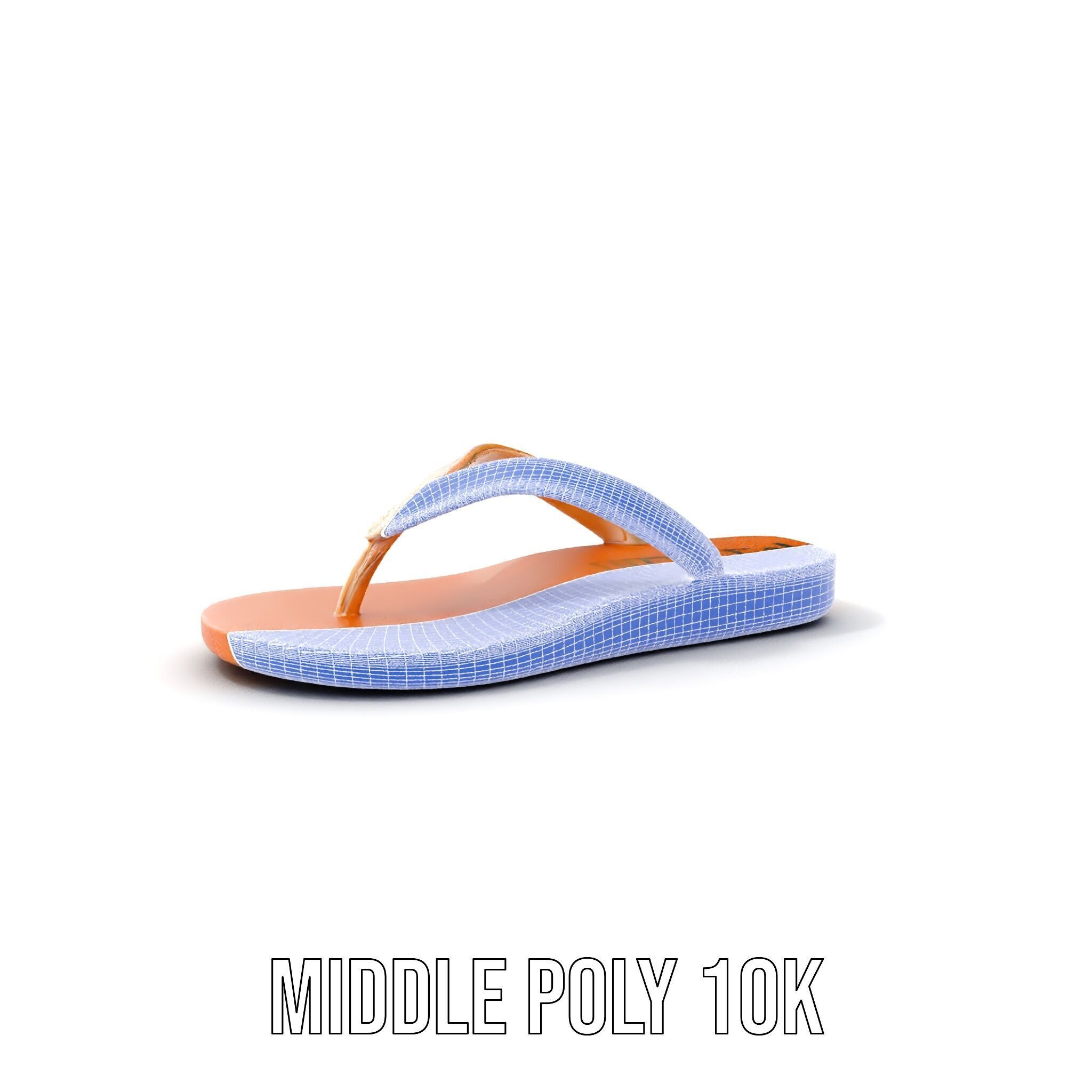 Casual Flip Flop Sandals D Model Pack Low-poly 3D model_15