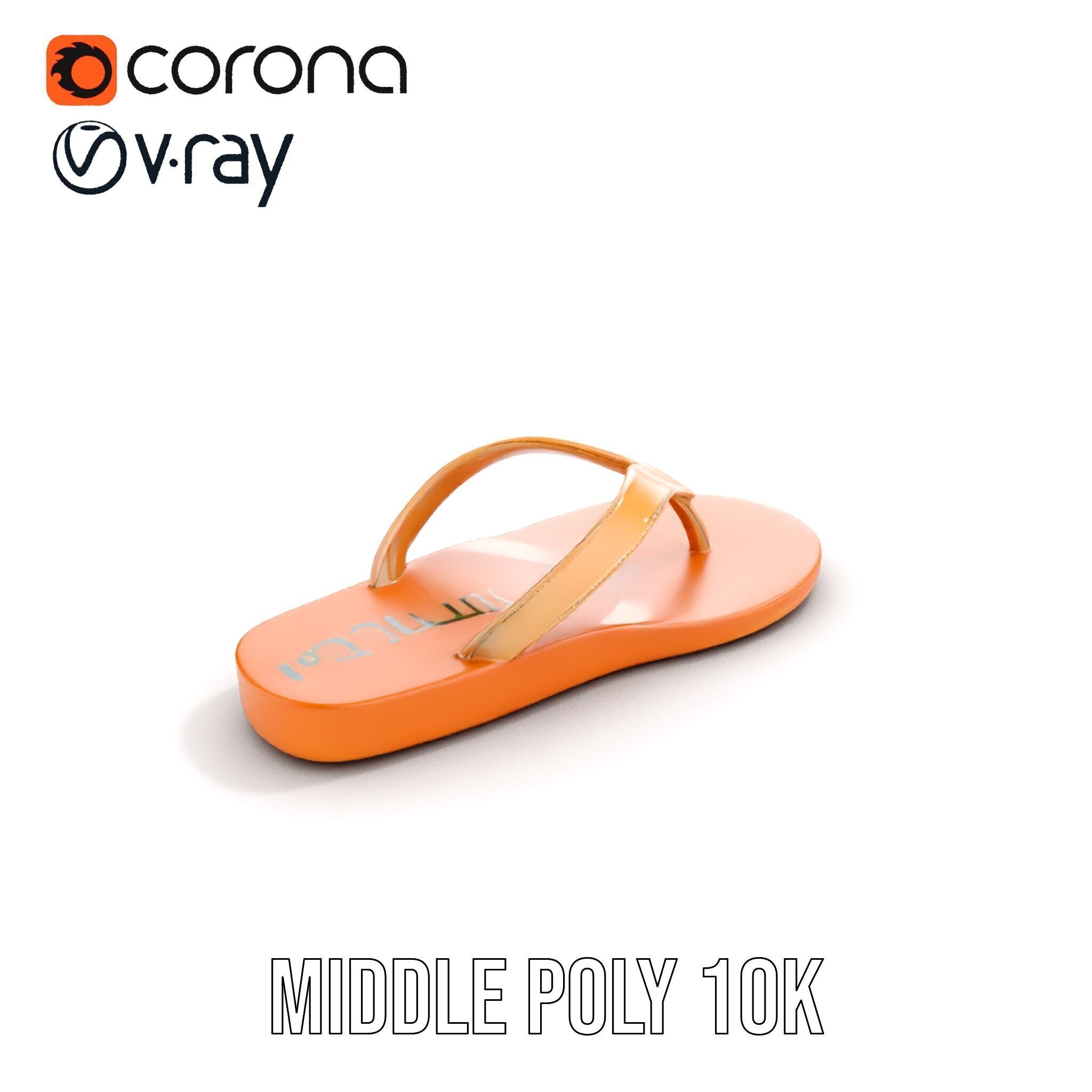 Casual Flip Flop Sandals D Model Pack Low-poly 3D model_17