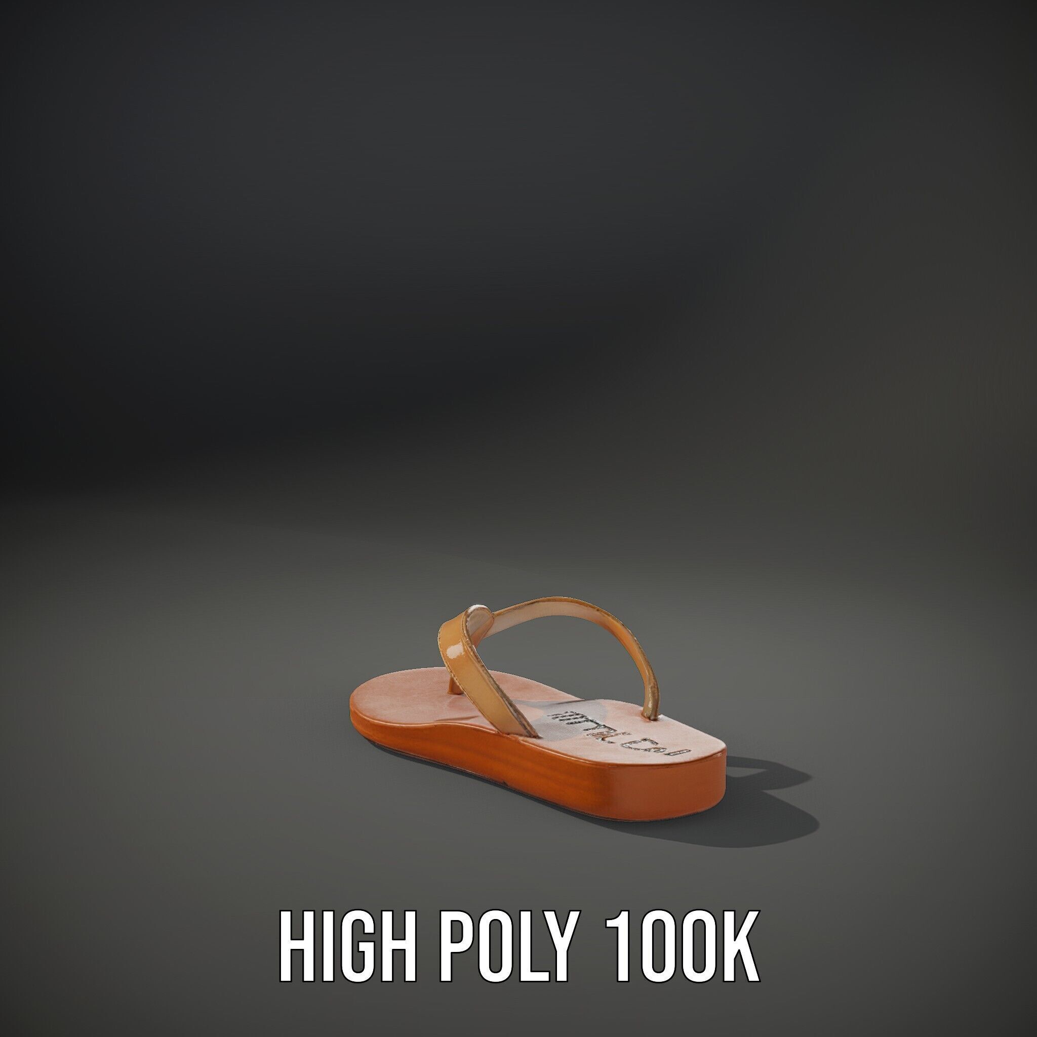 Casual Flip Flop Sandals D Model Pack Low-poly 3D model_8