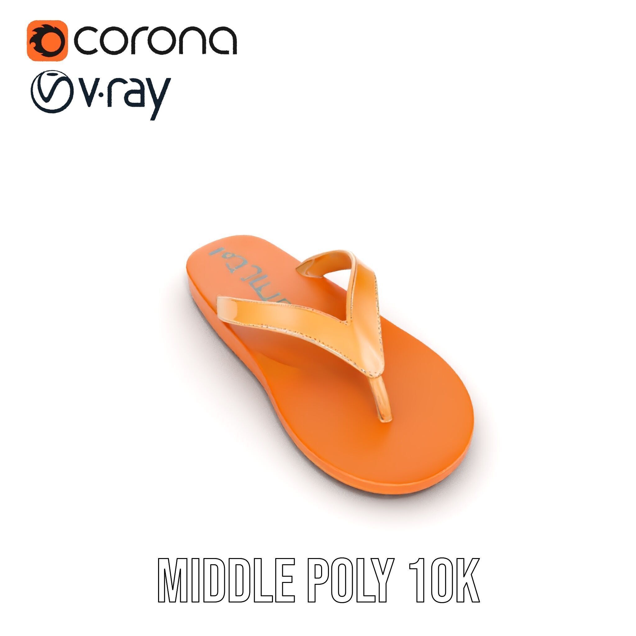 Casual Flip Flop Sandals D Model Pack Low-poly 3D model_12