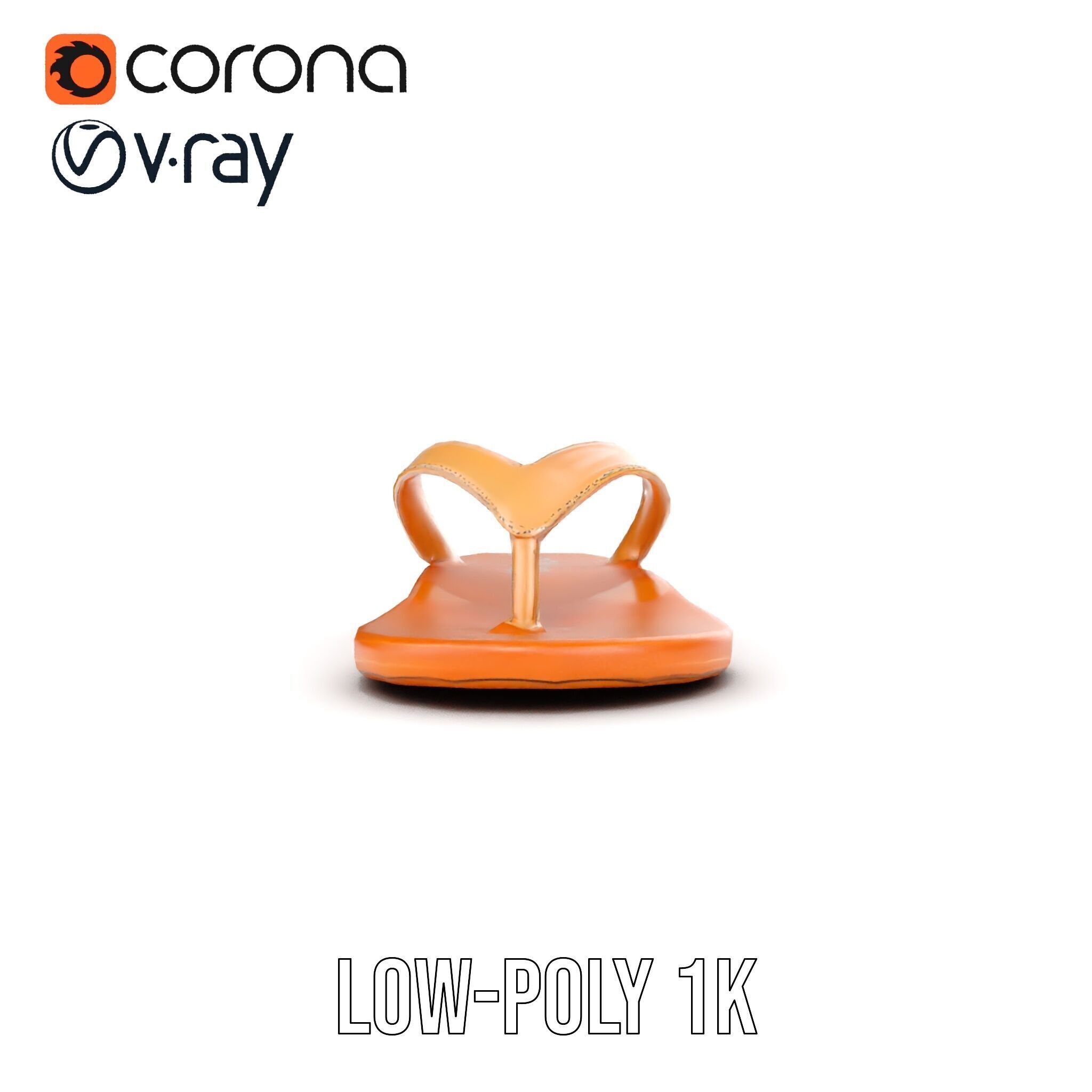 Casual Flip Flop Sandals D Model Pack Low-poly 3D model_13