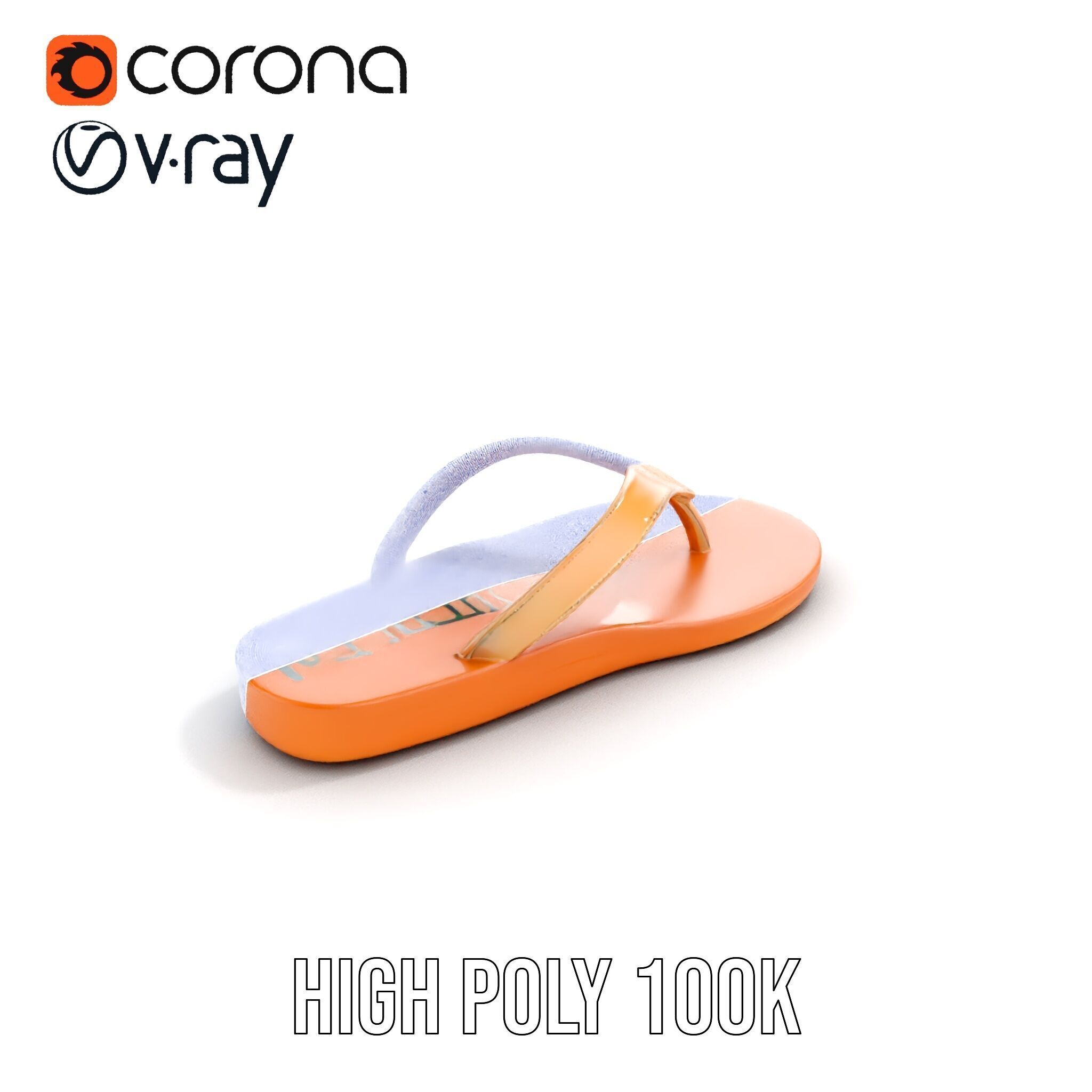 Casual Flip Flop Sandals D Model Pack Low-poly 3D model_24