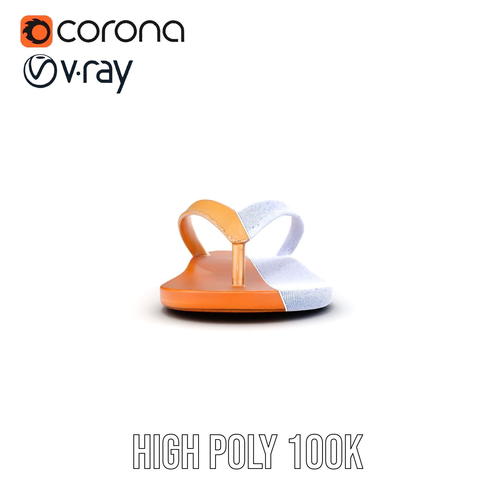 Casual Flip Flop Sandals D Model Pack Low-poly 3D model_38