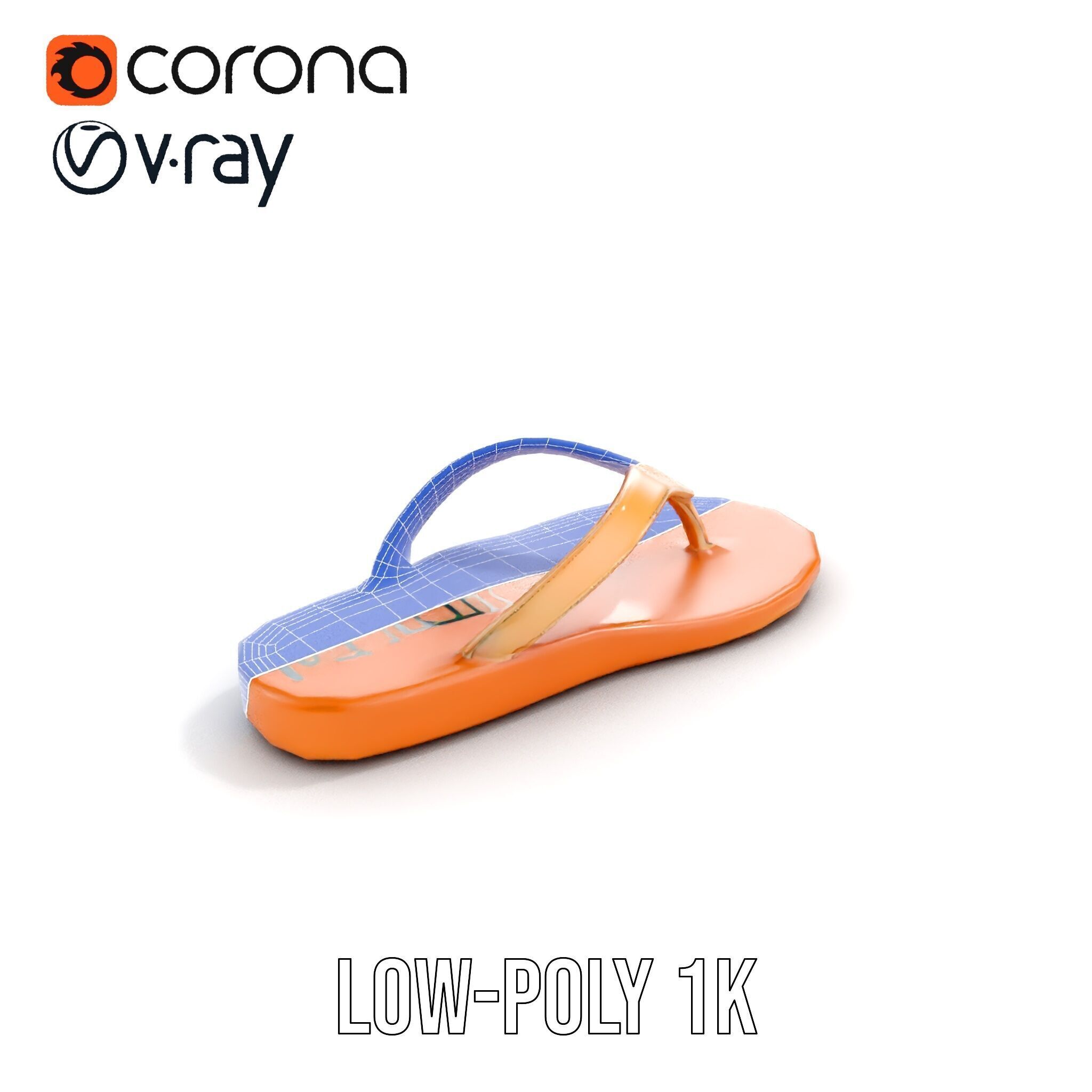 Casual Flip Flop Sandals D Model Pack Low-poly 3D model_23