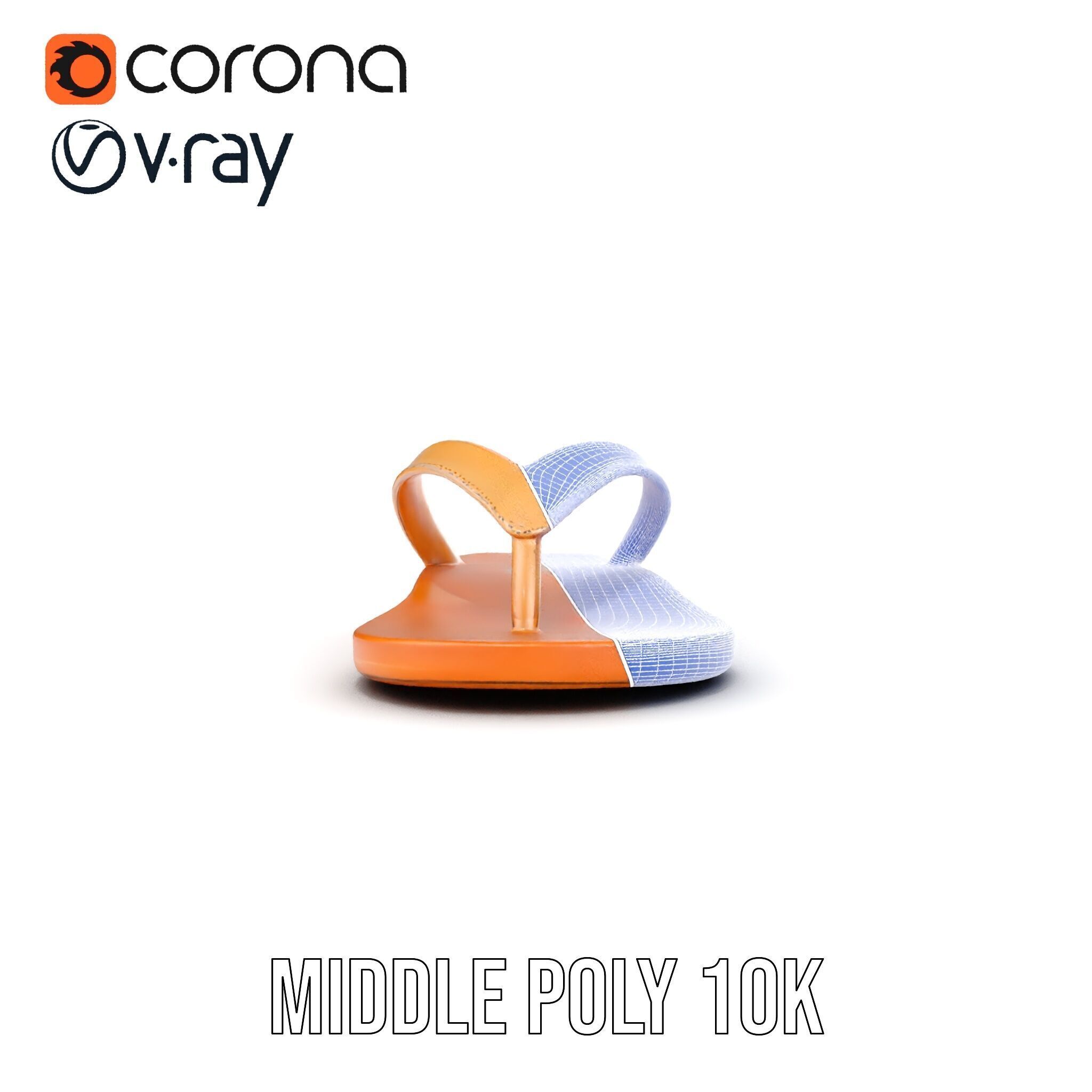 Casual Flip Flop Sandals D Model Pack Low-poly 3D model_28