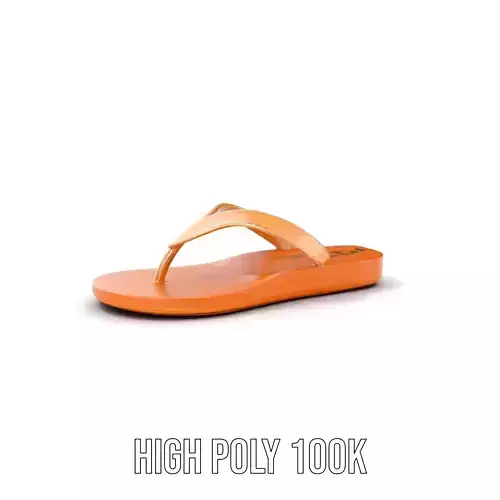 Casual Flip Flop Sandals D Model Pack Low-poly 3D model
