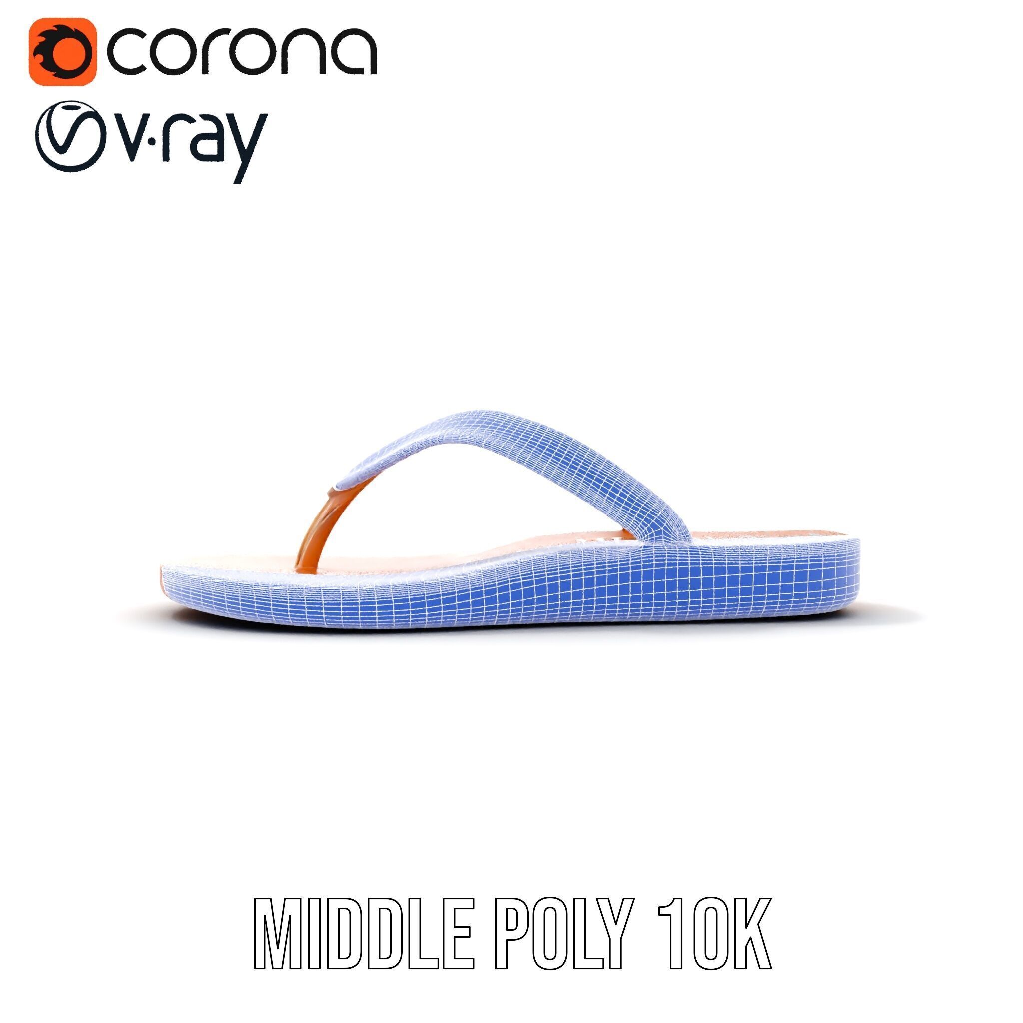 Casual Flip Flop Sandals D Model Pack Low-poly 3D model_22
