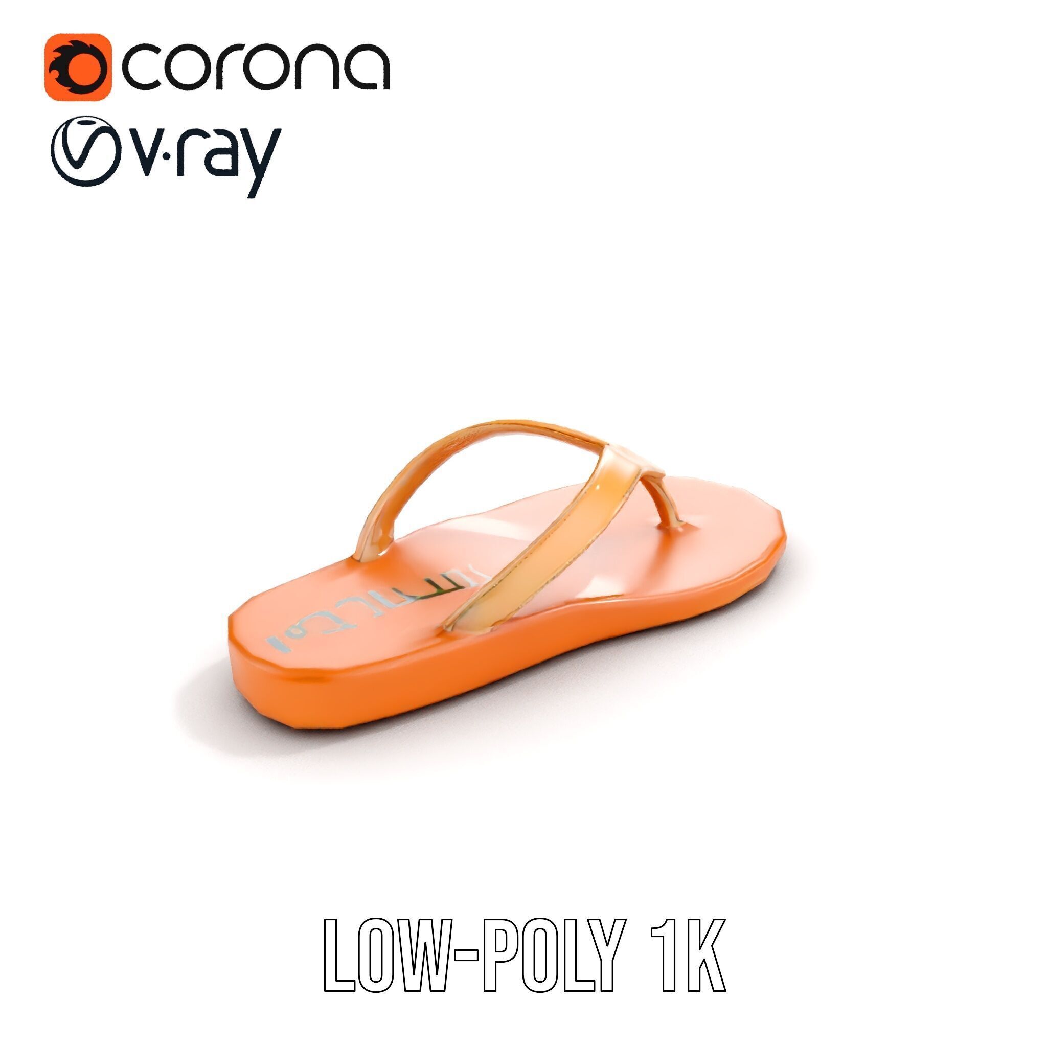 Casual Flip Flop Sandals D Model Pack Low-poly 3D model_7