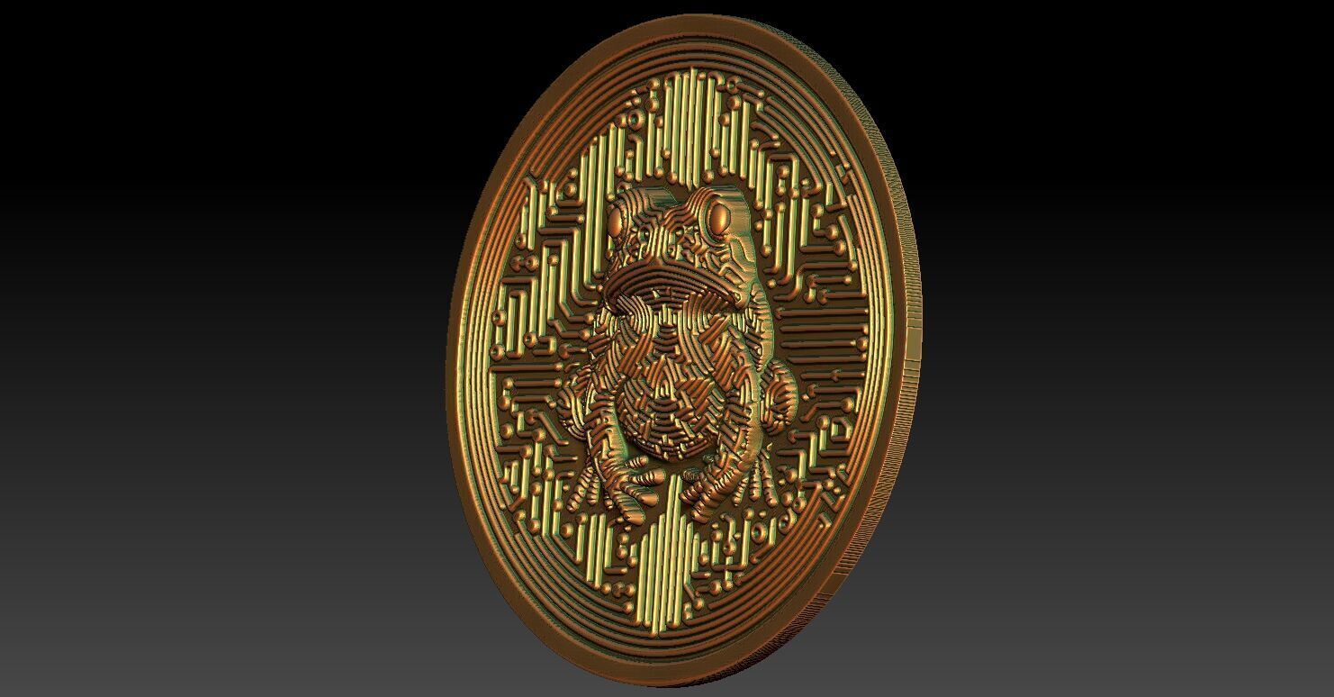 1 frog coin CNC Relief Model 3D print model_2