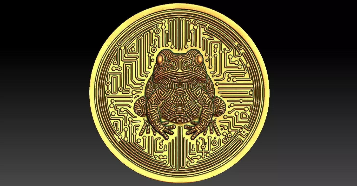 1 frog coin CNC Relief Model 3D print model_0