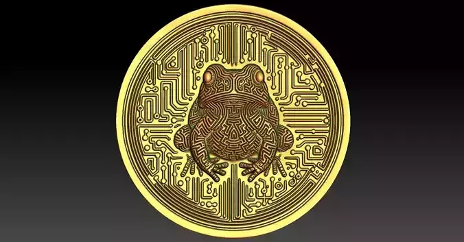 1 frog coin CNC Relief Model 3D print model