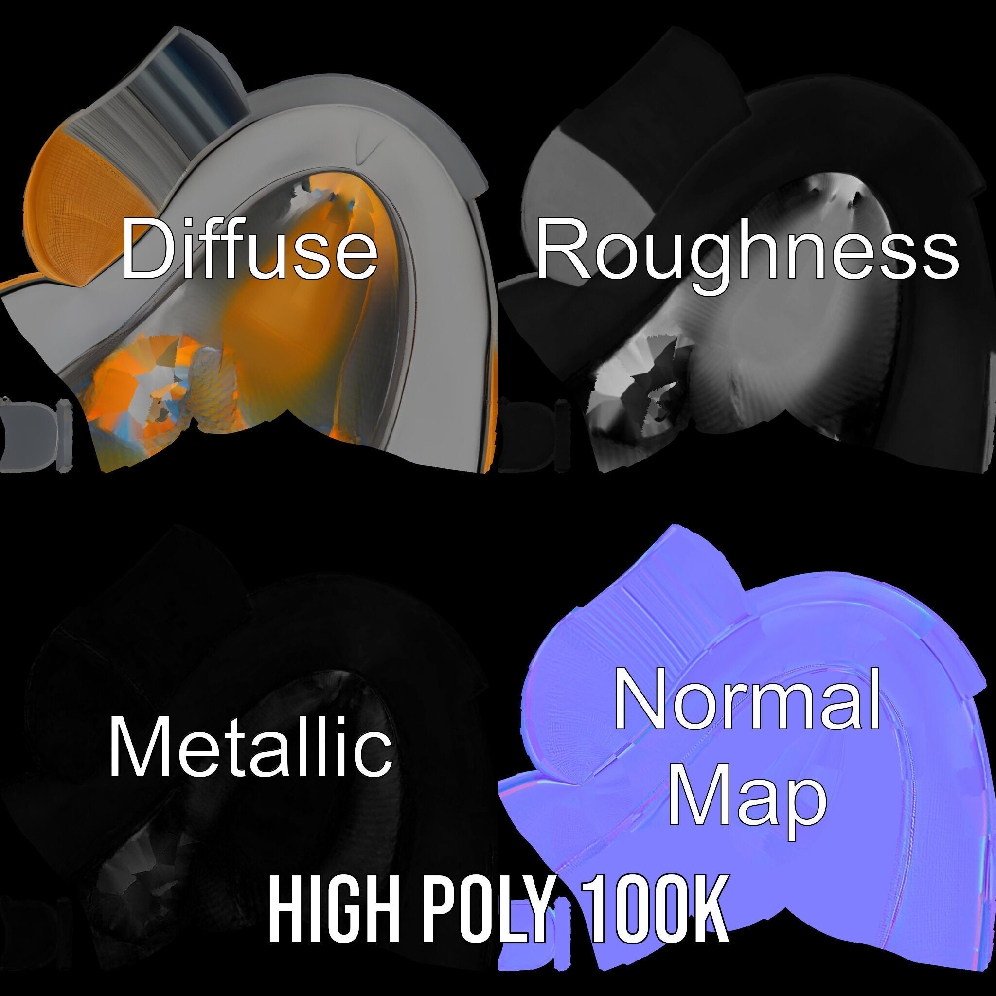 Elegant Gray Ballet Flat Shoe Model Pack Low-poly 3D model_3