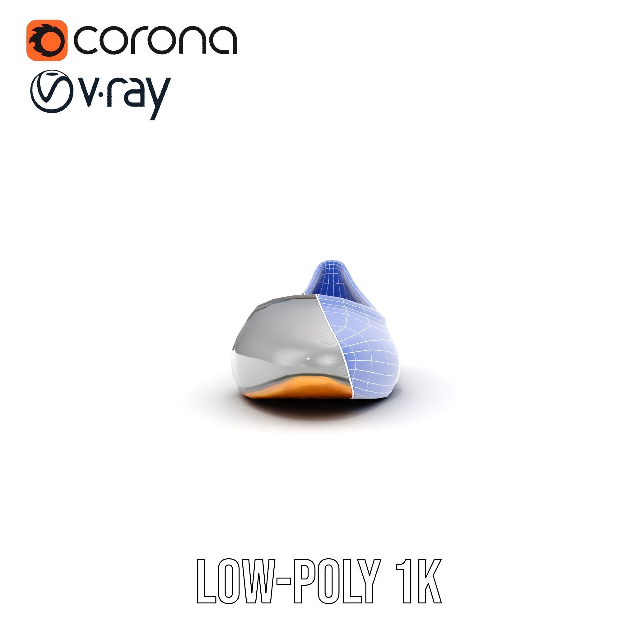 Elegant Gray Ballet Flat Shoe Model Pack Low-poly 3D model_32