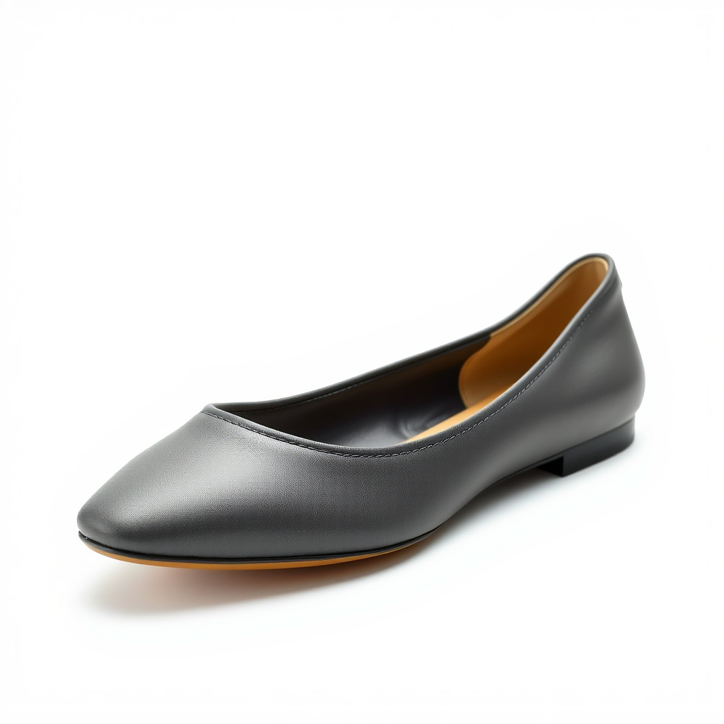 Elegant Gray Ballet Flat Shoe Model Pack Low-poly 3D model_2