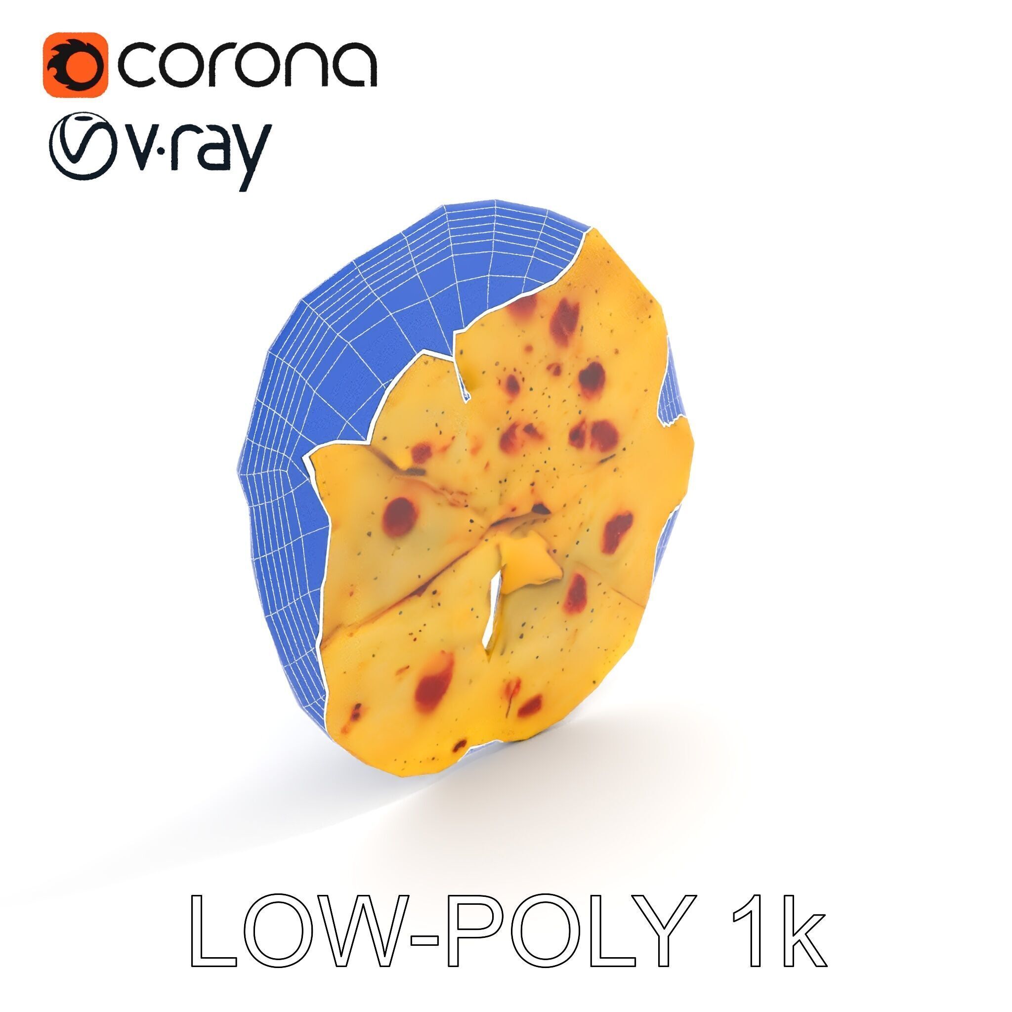 Detailed Flatbread Model Pack for D Applications Low-poly 3D model_29