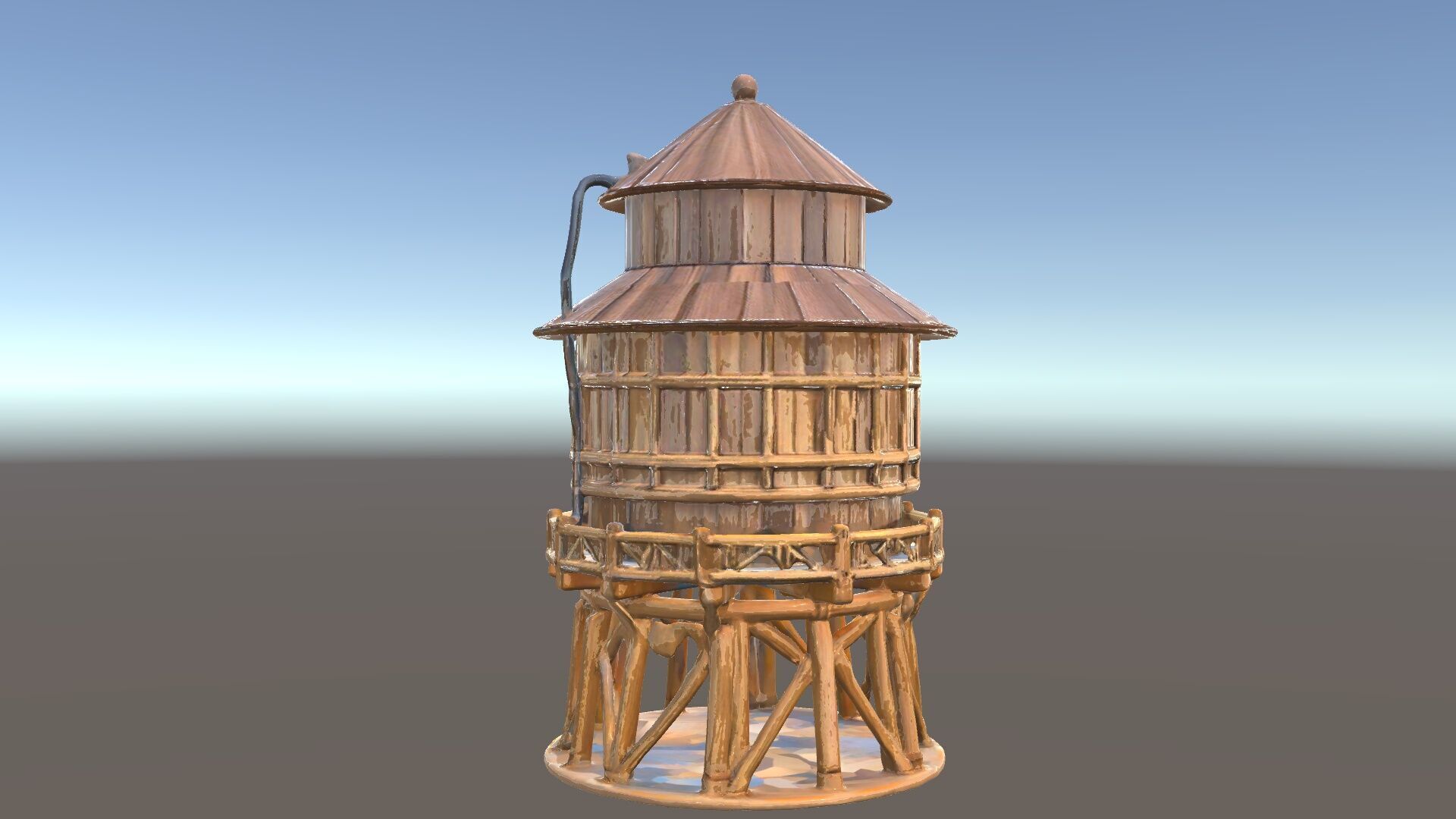 Classic Wooden Water Tower Model Pack for Realistic Environments Low-poly 3D model_33